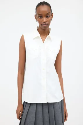 2016 Sleeveless Button Up Blouse
