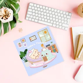 Boba Is Therapy Art Print/Note Card