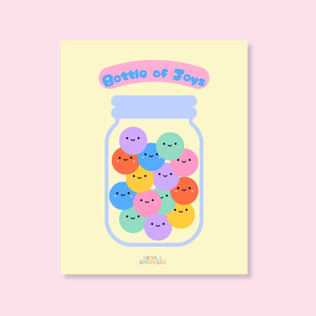 Bottle of Joys Art Print/Note Card