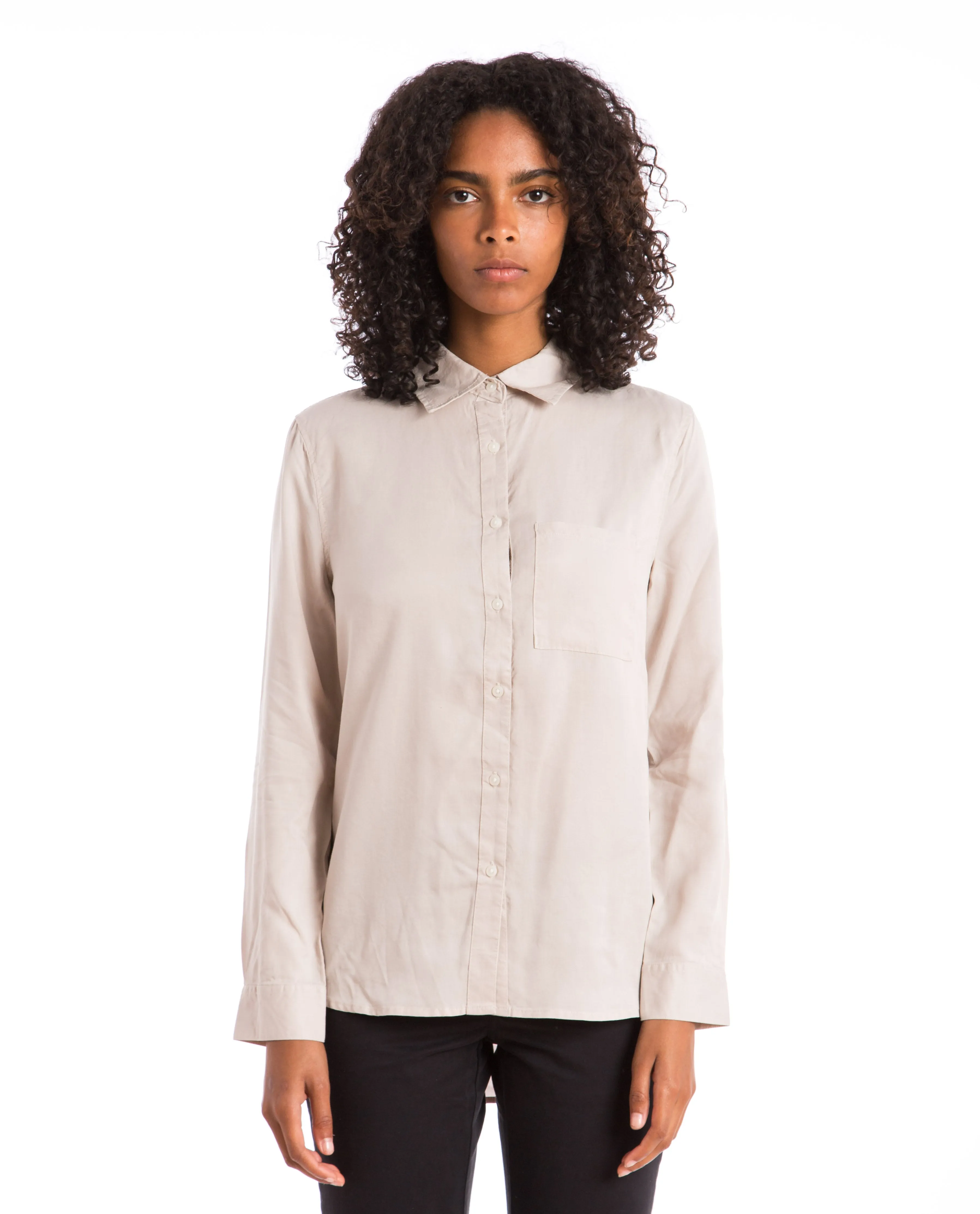 Boxy Button Up Shirt Fog