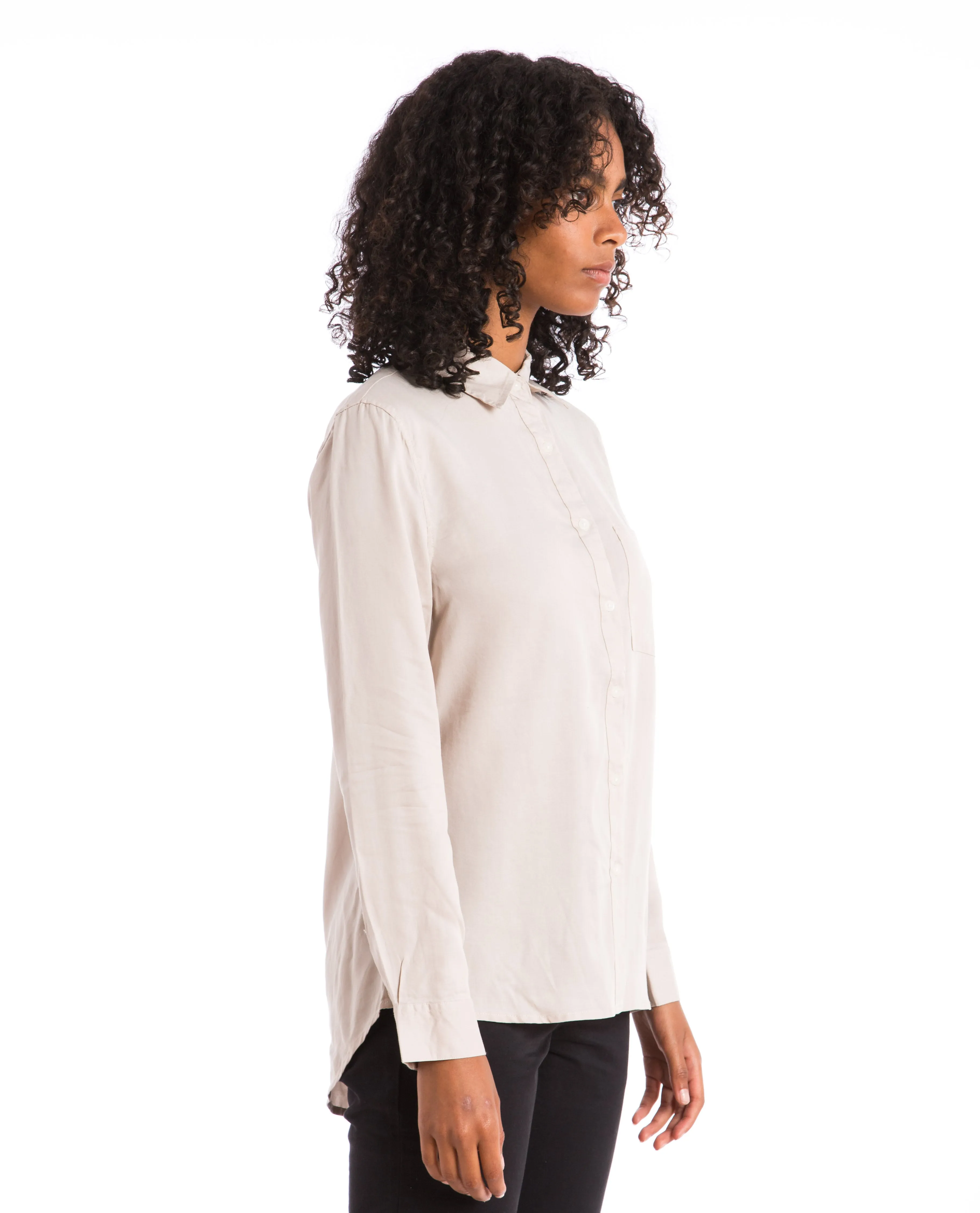 Boxy Button Up Shirt Fog