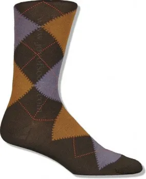 Brown Cotton Argyle Socks (Men's)