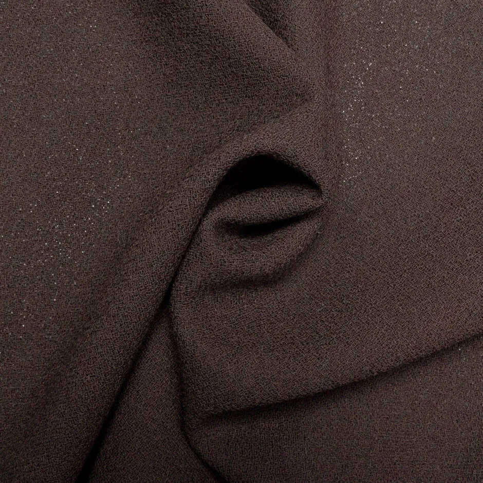 Brown Single Wool Crêpe