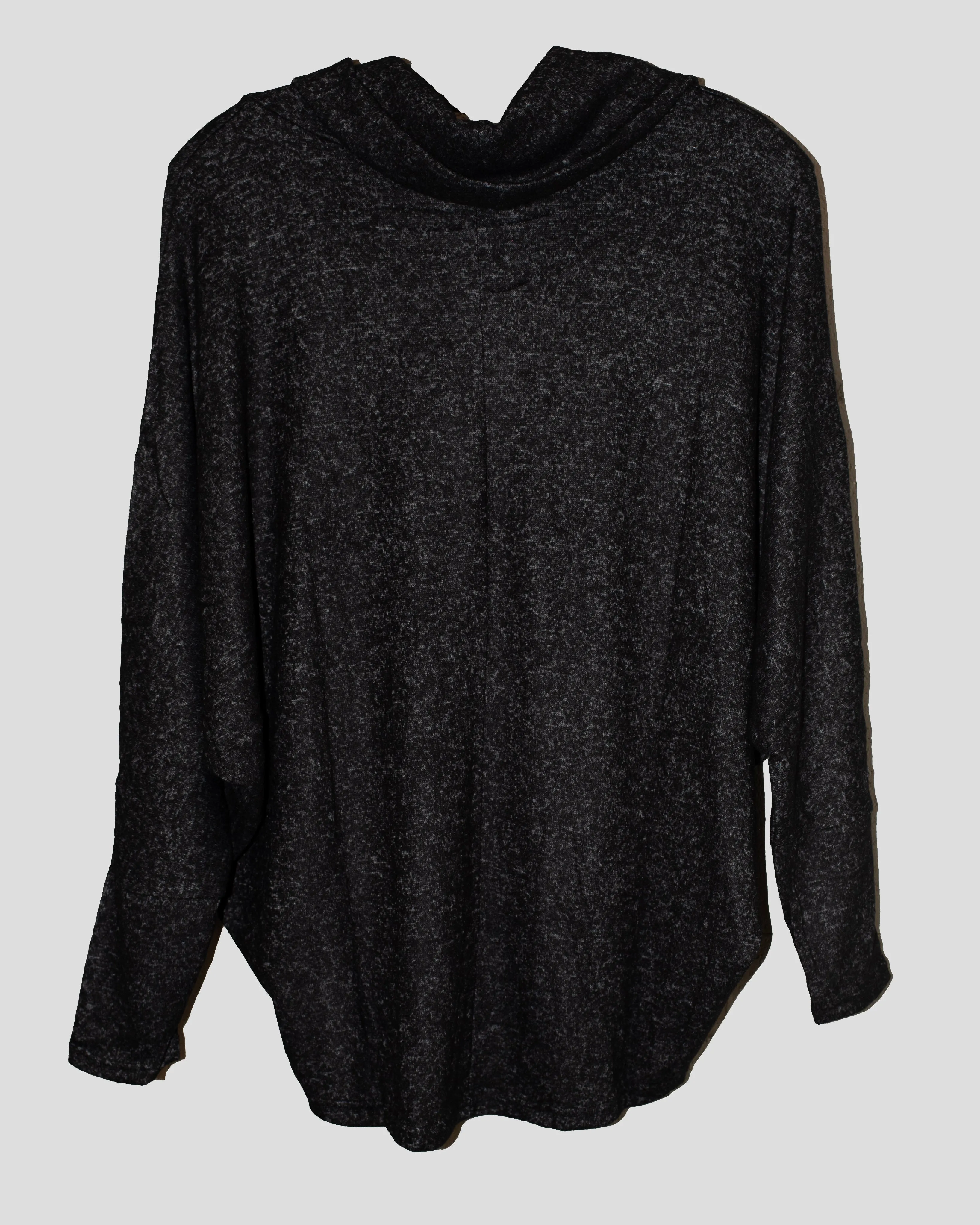 BRUSHED FLEECE COWL NECK DOLMAN TOP