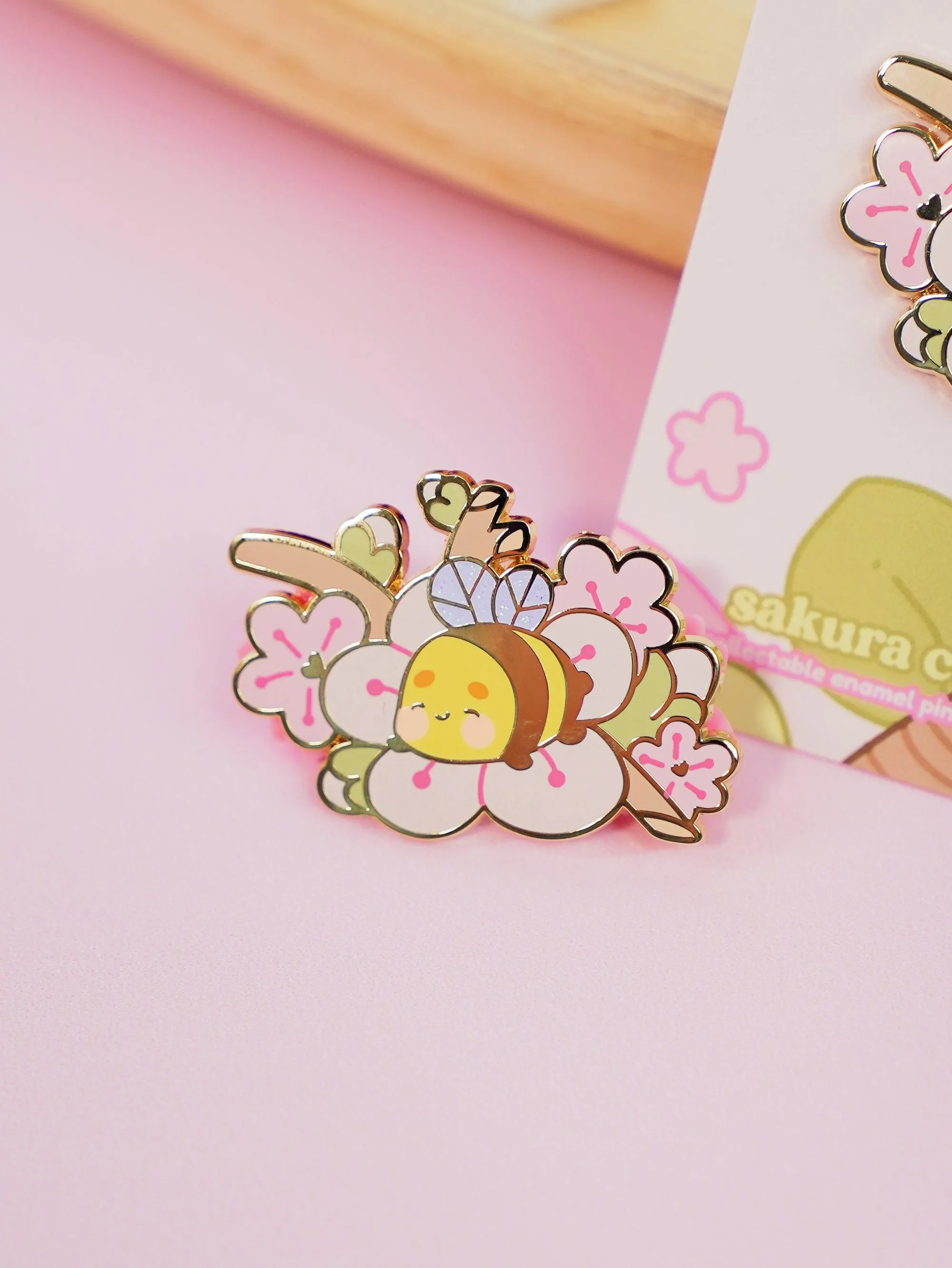 Bumblebutt Sakura Branch Enamel Pin | Adorable & Cute Kawaii Design
