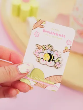 Bumblebutt Sakura Branch Enamel Pin | Adorable & Cute Kawaii Design