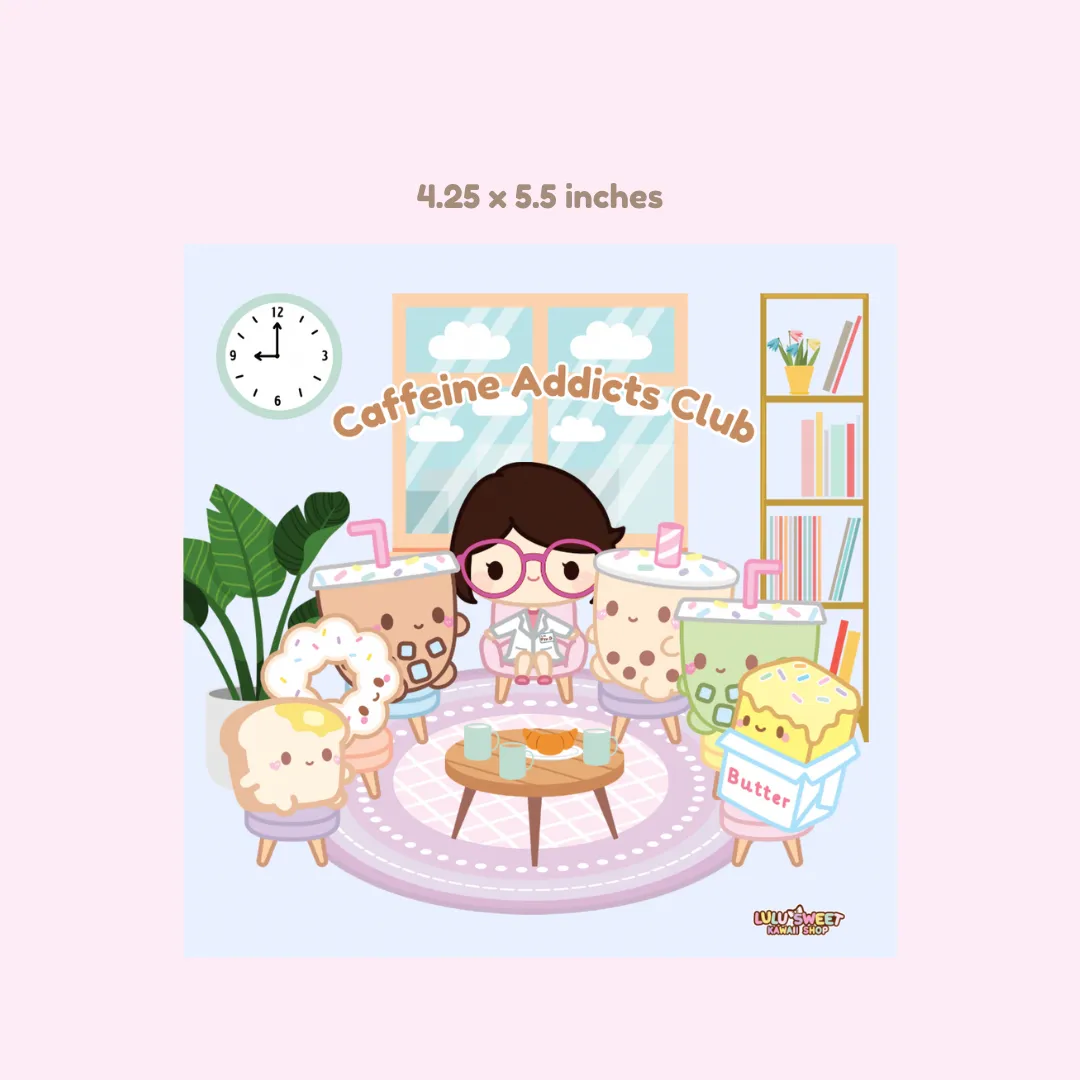 Caffeine Addicts Club Art Print/Note Card