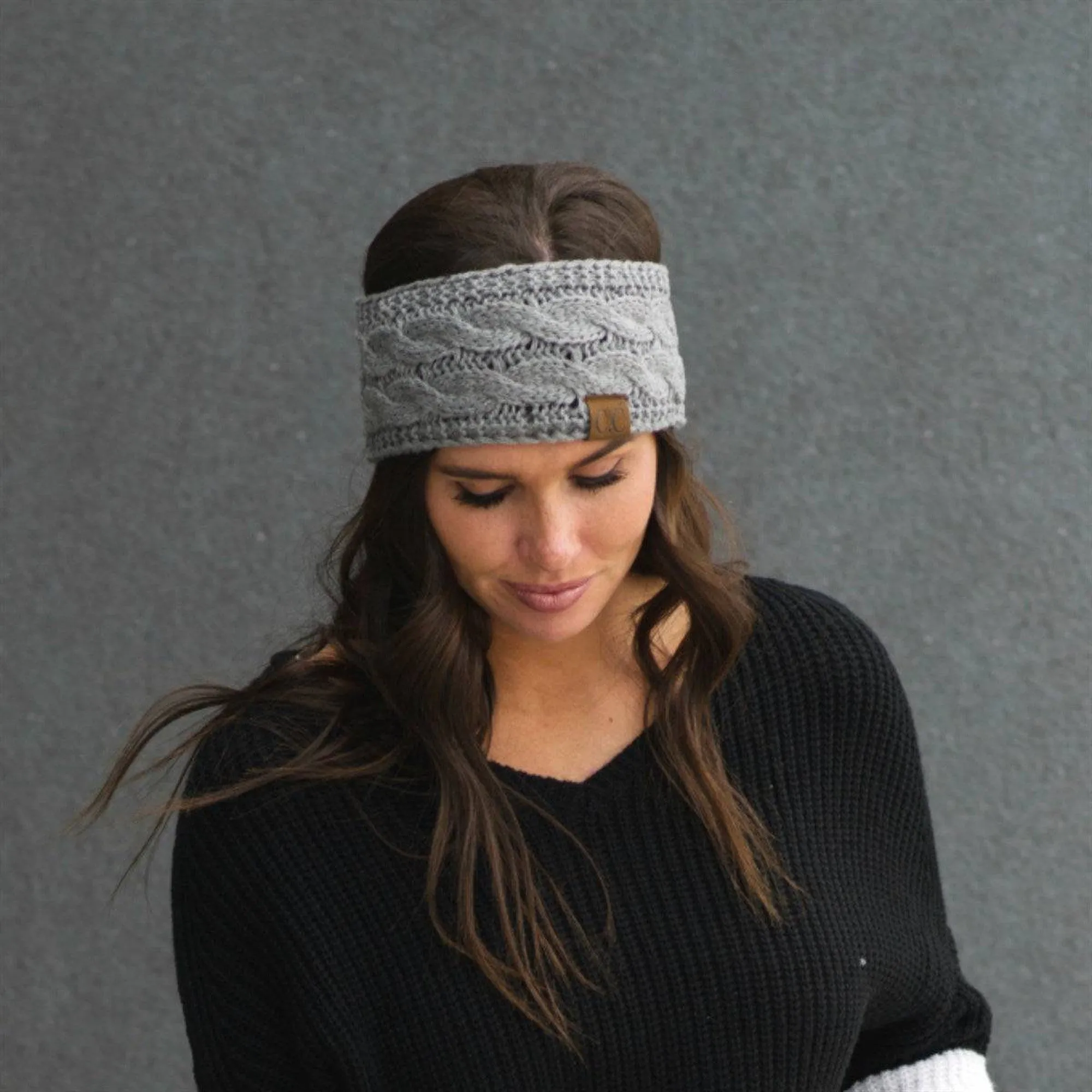 CC Brand Cable-Knit Lined Head Wrap for Women Hair Accessories