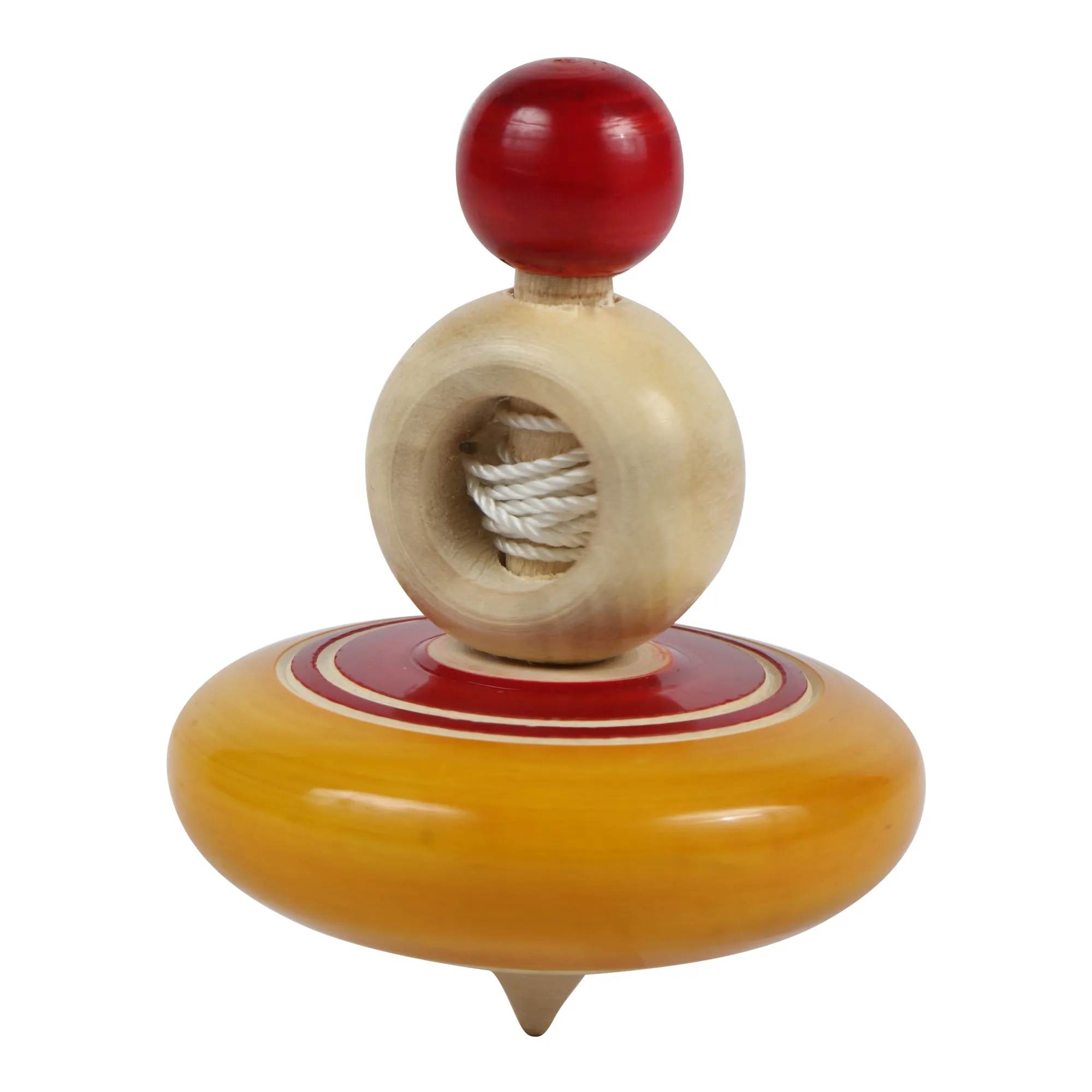 Channapatna Toys Wooden Spinning Tops for Kids (3 Yrs )-Set of 3 Pcs- Multicolor-Curiosity & Fine Motor Skills