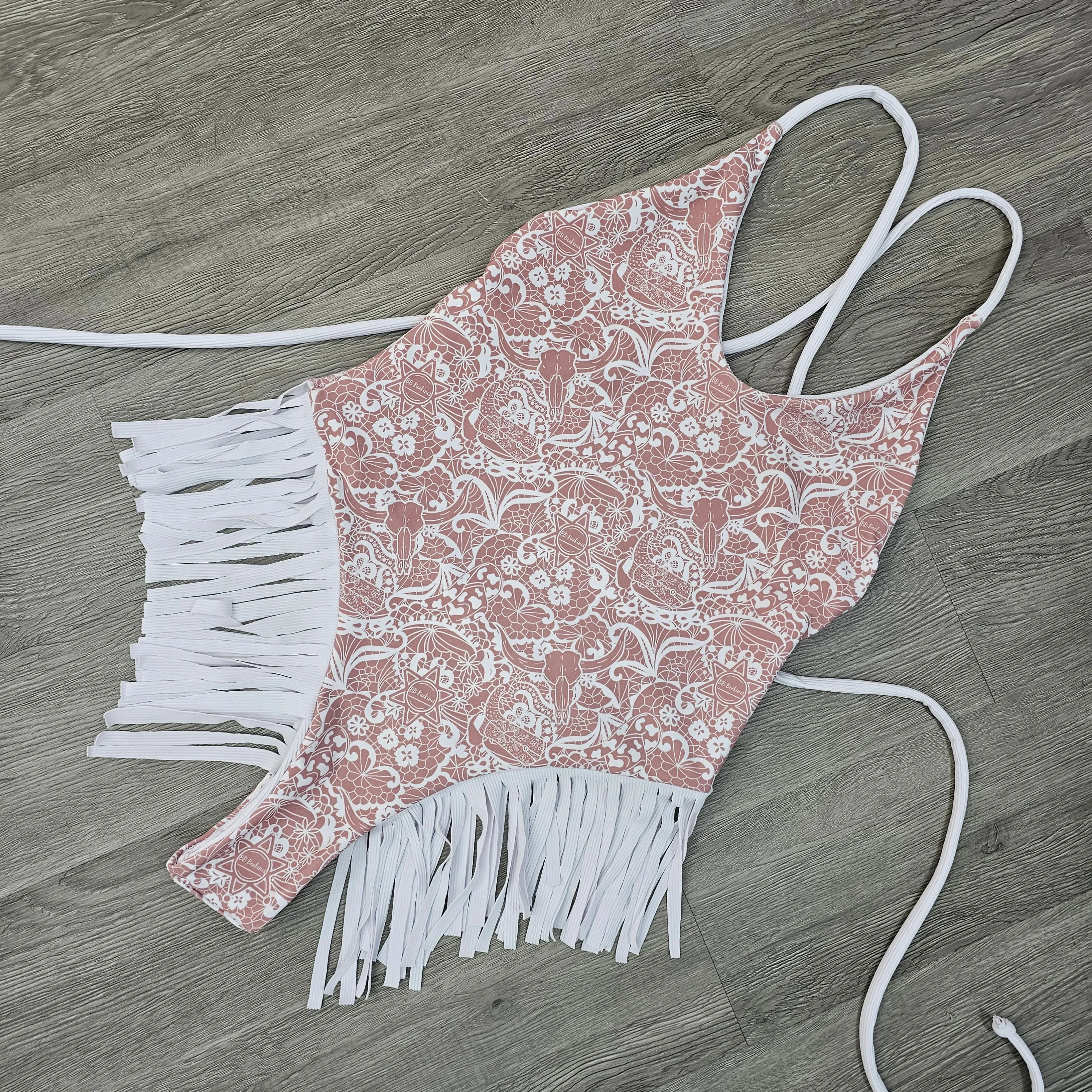Country Lace Ribbed Thong One piece