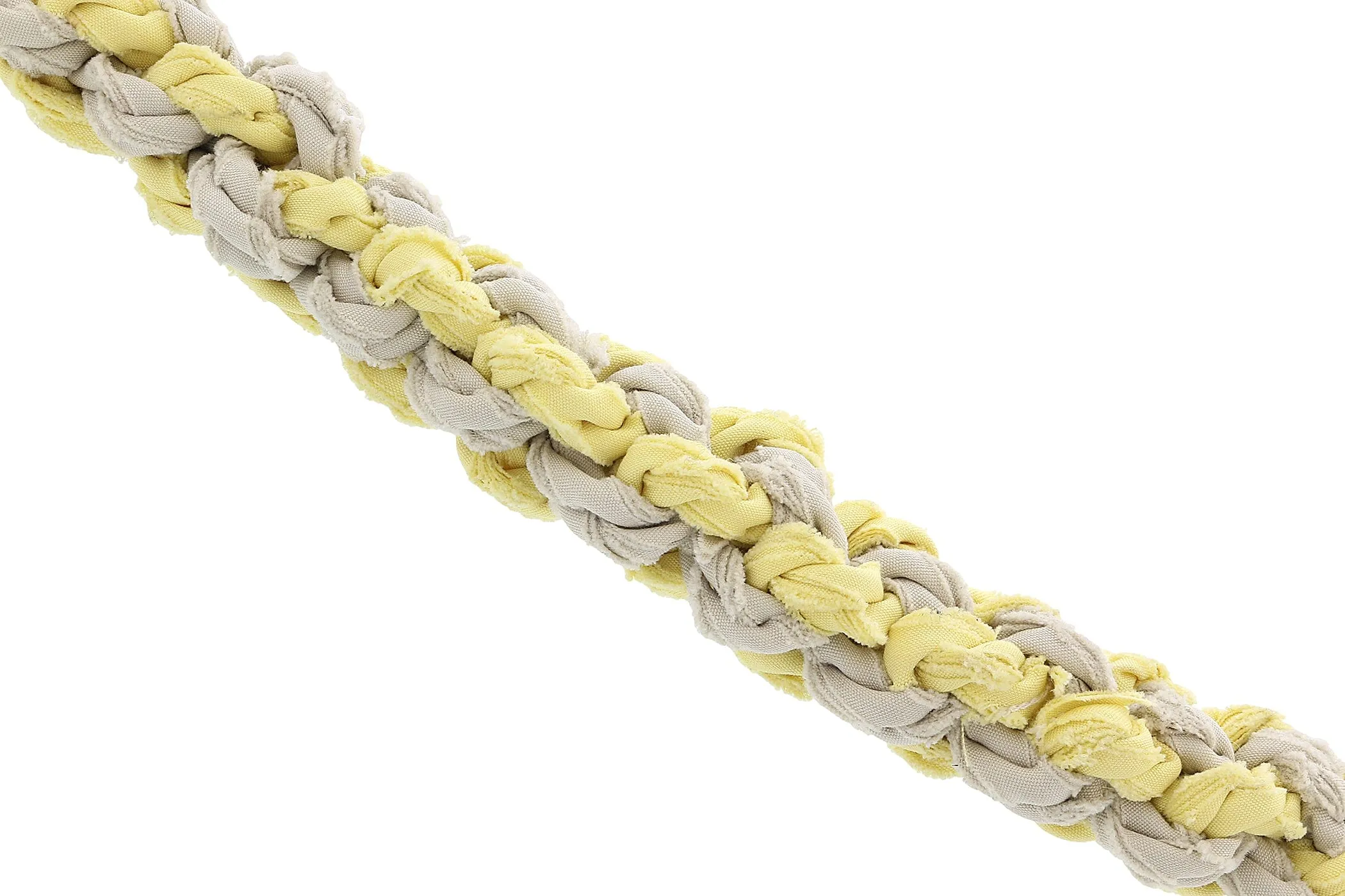 Damaged Excellent Condition Miu Miu Yellow Beige Woven Cotton Rope Necklace-One Size