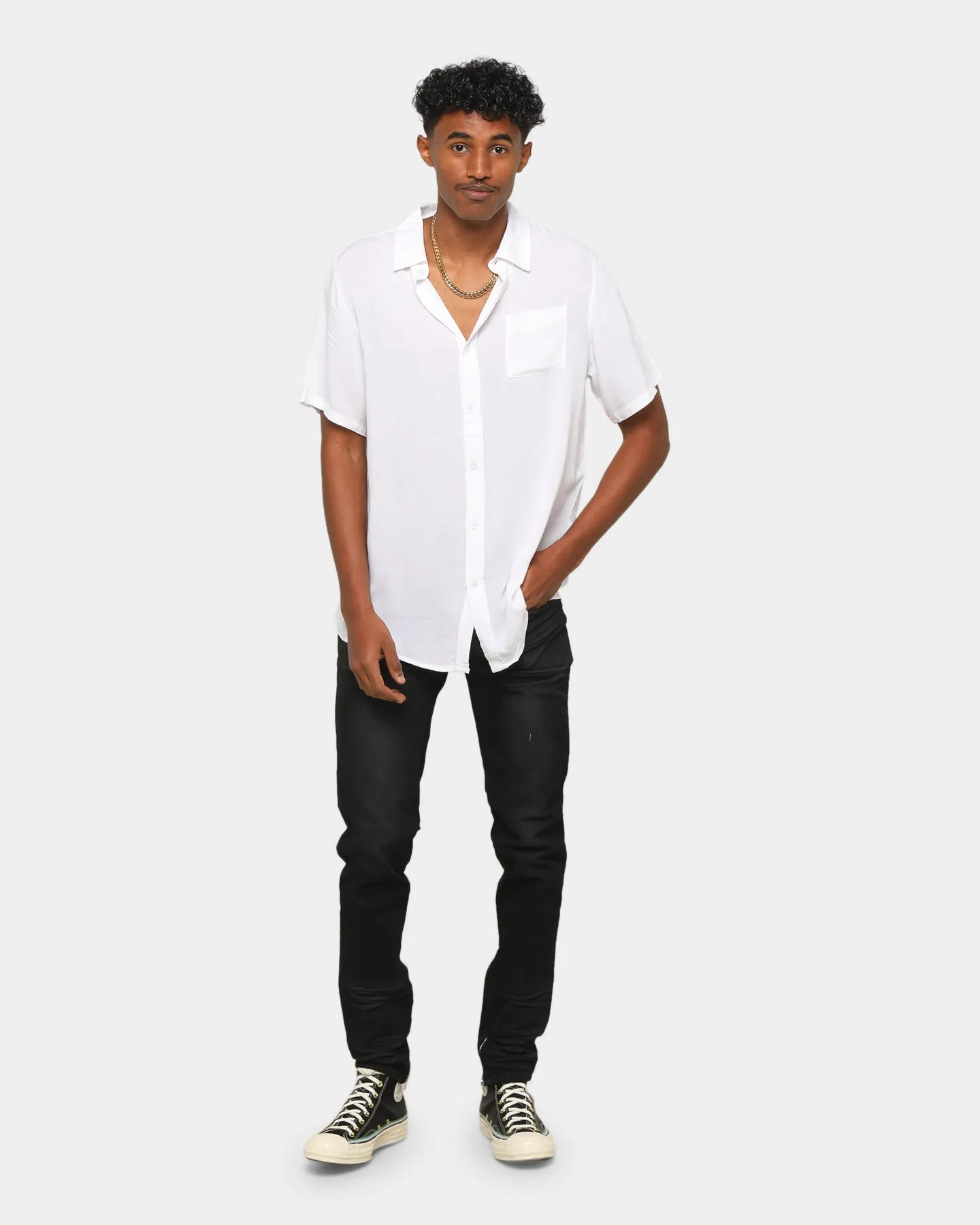 ENES Boating Button Up Shirt White