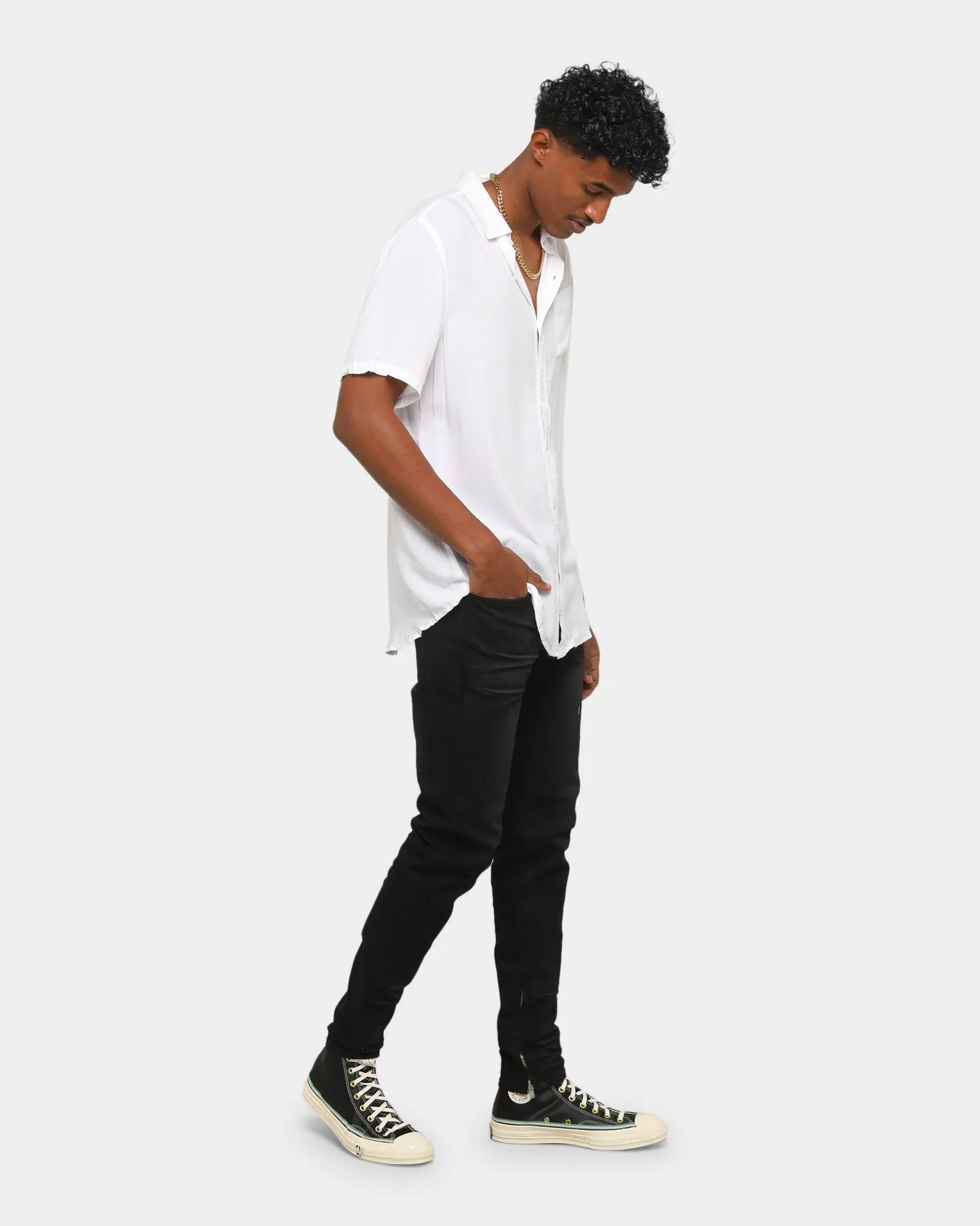 ENES Boating Button Up Shirt White