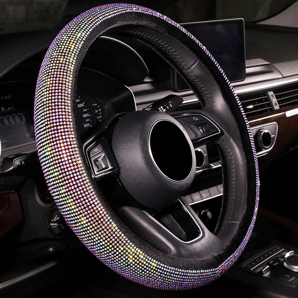 Full Crystal Steering Wheel Cover Rhinestone Diamond Car Steering