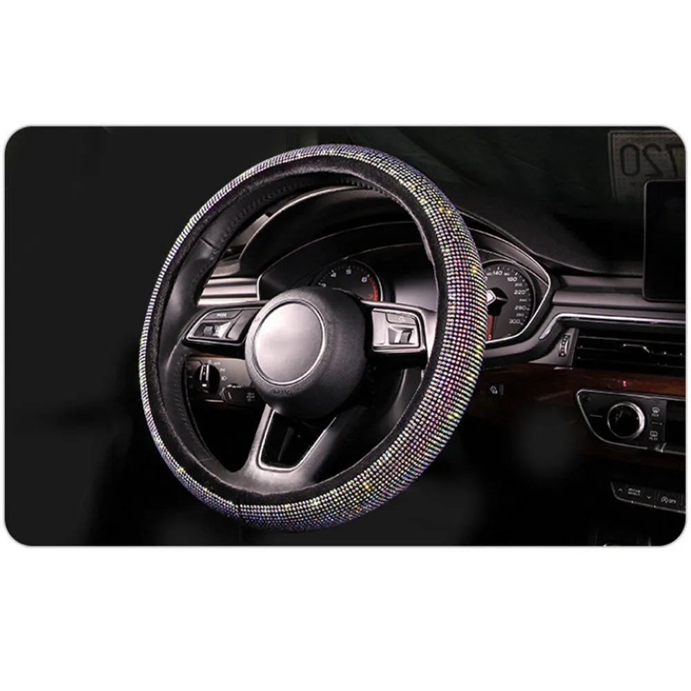 Full Crystal Steering Wheel Cover Rhinestone Diamond Car Steering