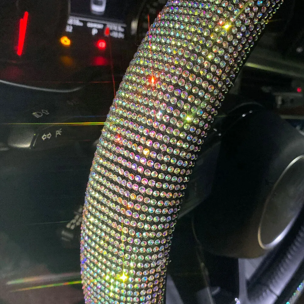 Full Crystal Steering Wheel Cover Rhinestone Diamond Car Steering
