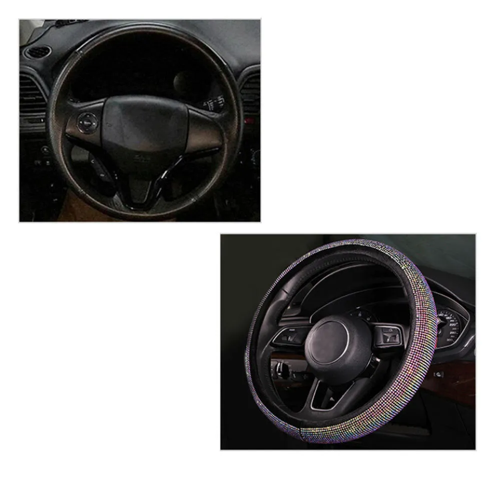 Full Crystal Steering Wheel Cover Rhinestone Diamond Car Steering