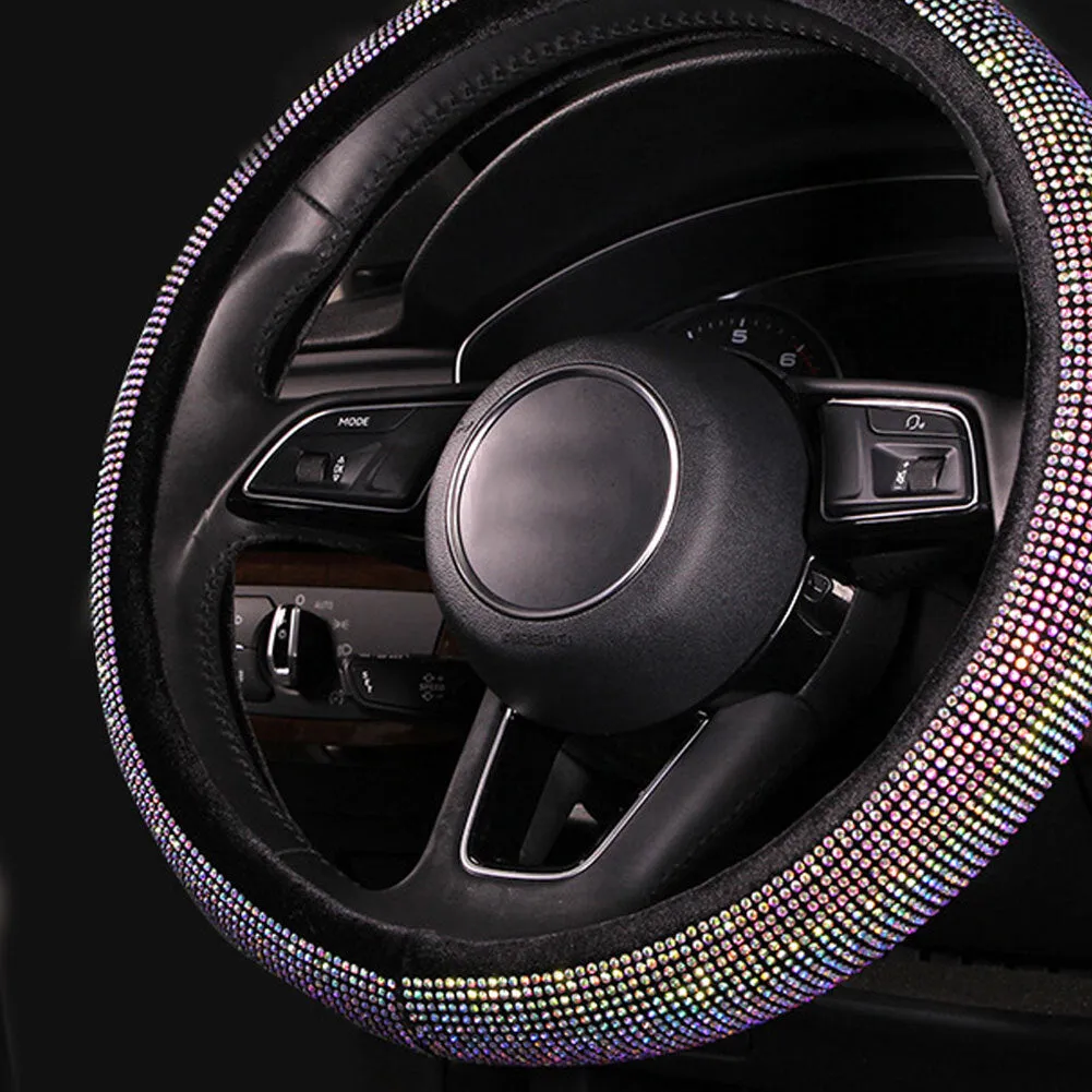 Full Crystal Steering Wheel Cover Rhinestone Diamond Car Steering