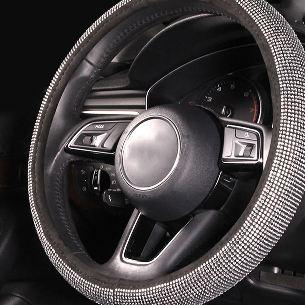 Full Crystal Steering Wheel Cover Rhinestone Diamond Car Steering