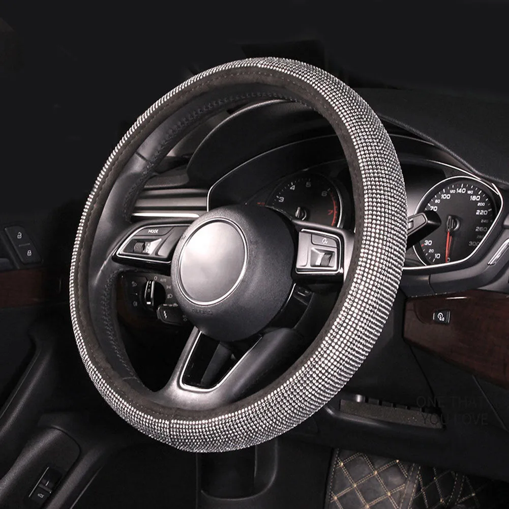 Full Crystal Steering Wheel Cover Rhinestone Diamond Car Steering