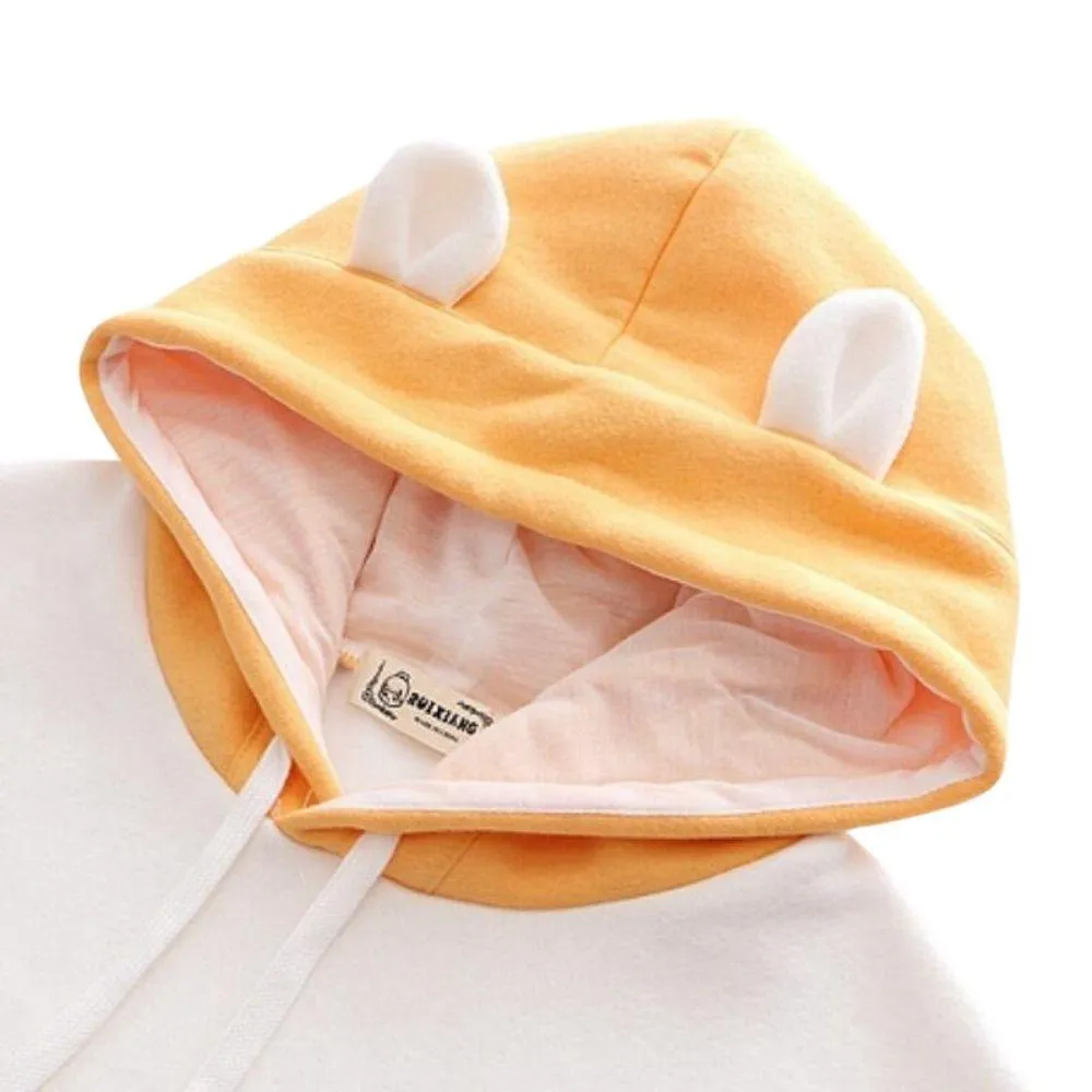 Kawaii Hamster Hoodie with Ears for Women Long Sleeve Girls Hoodie