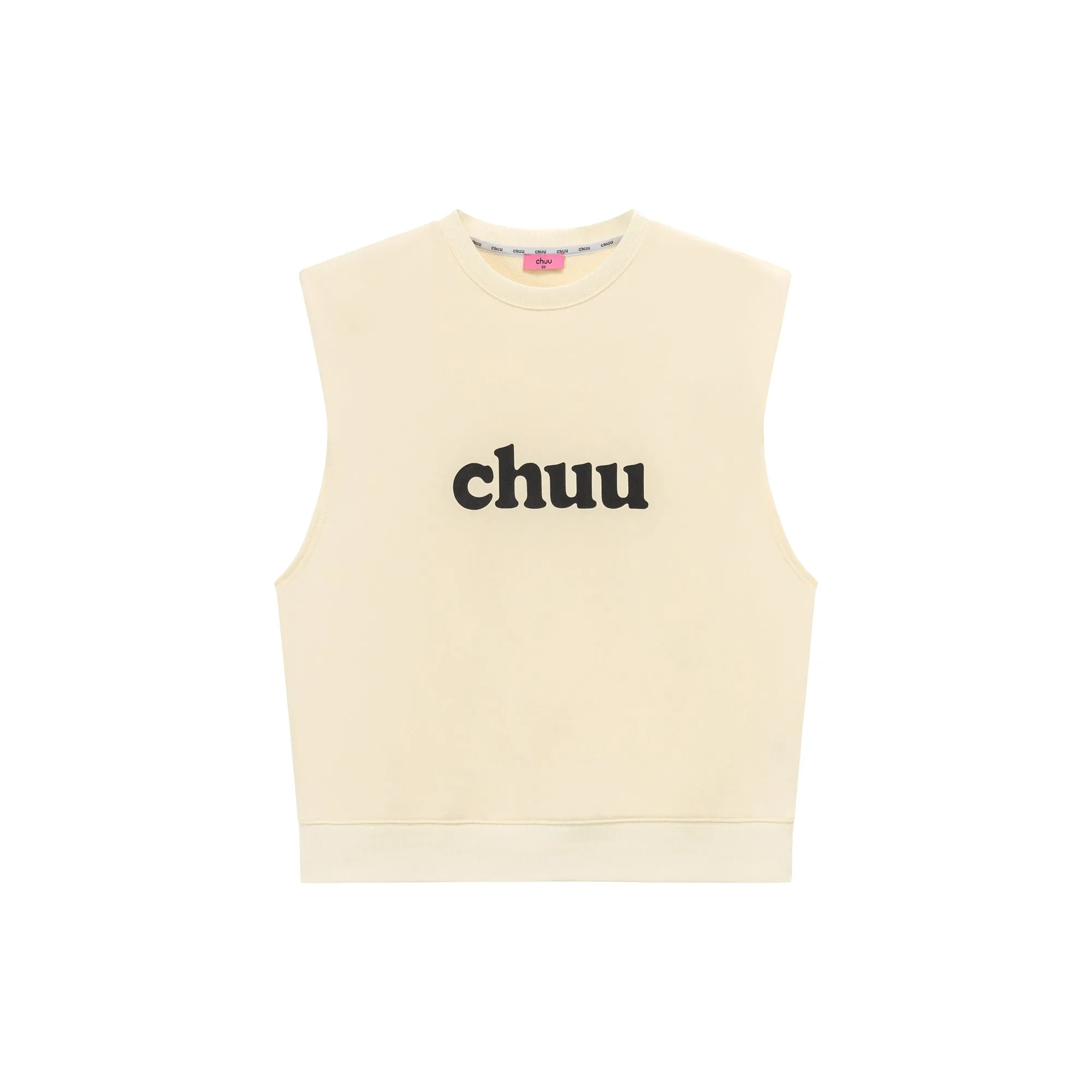 Logo Shoulder Pad Boxy Sleeveless Top