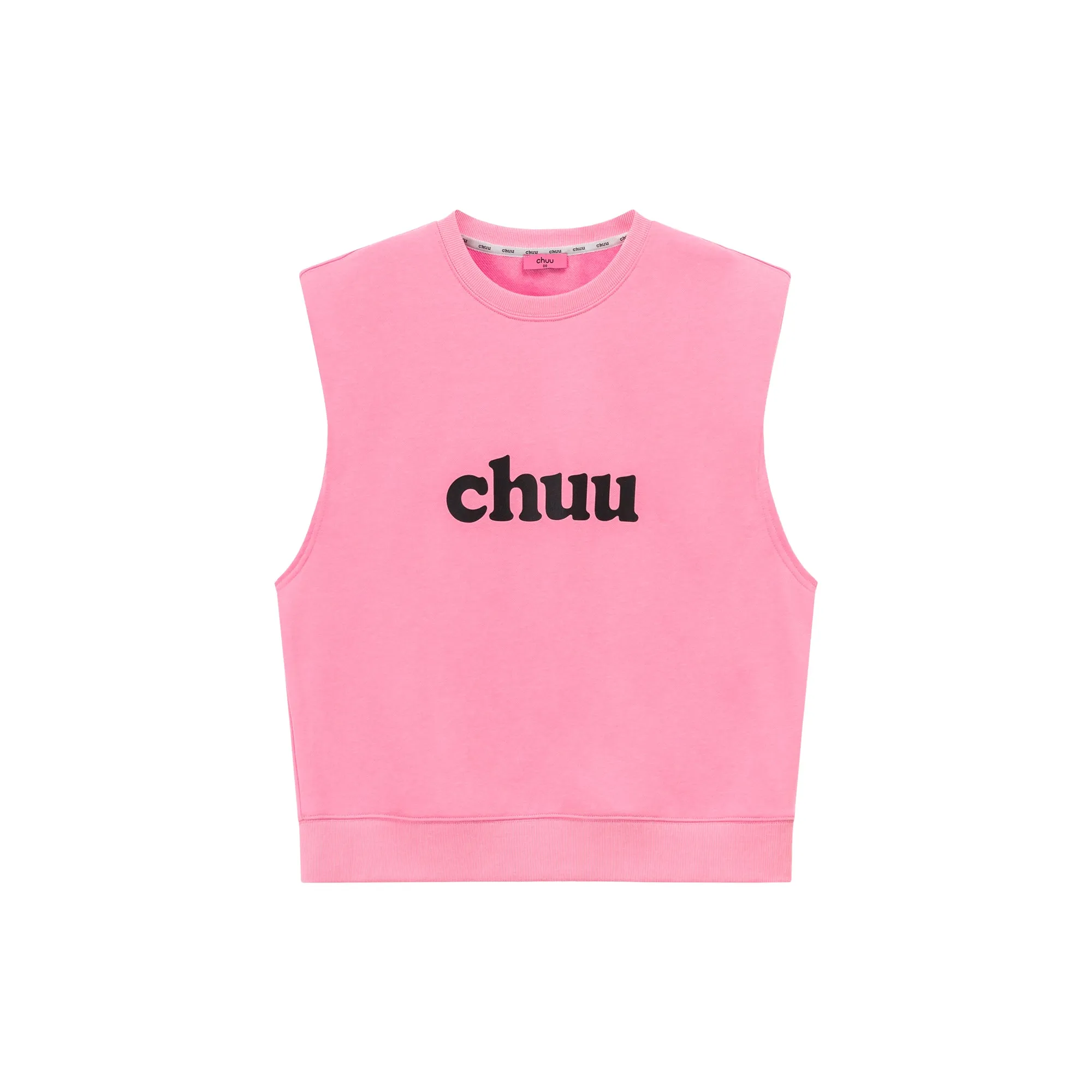 Logo Shoulder Pad Boxy Sleeveless Top