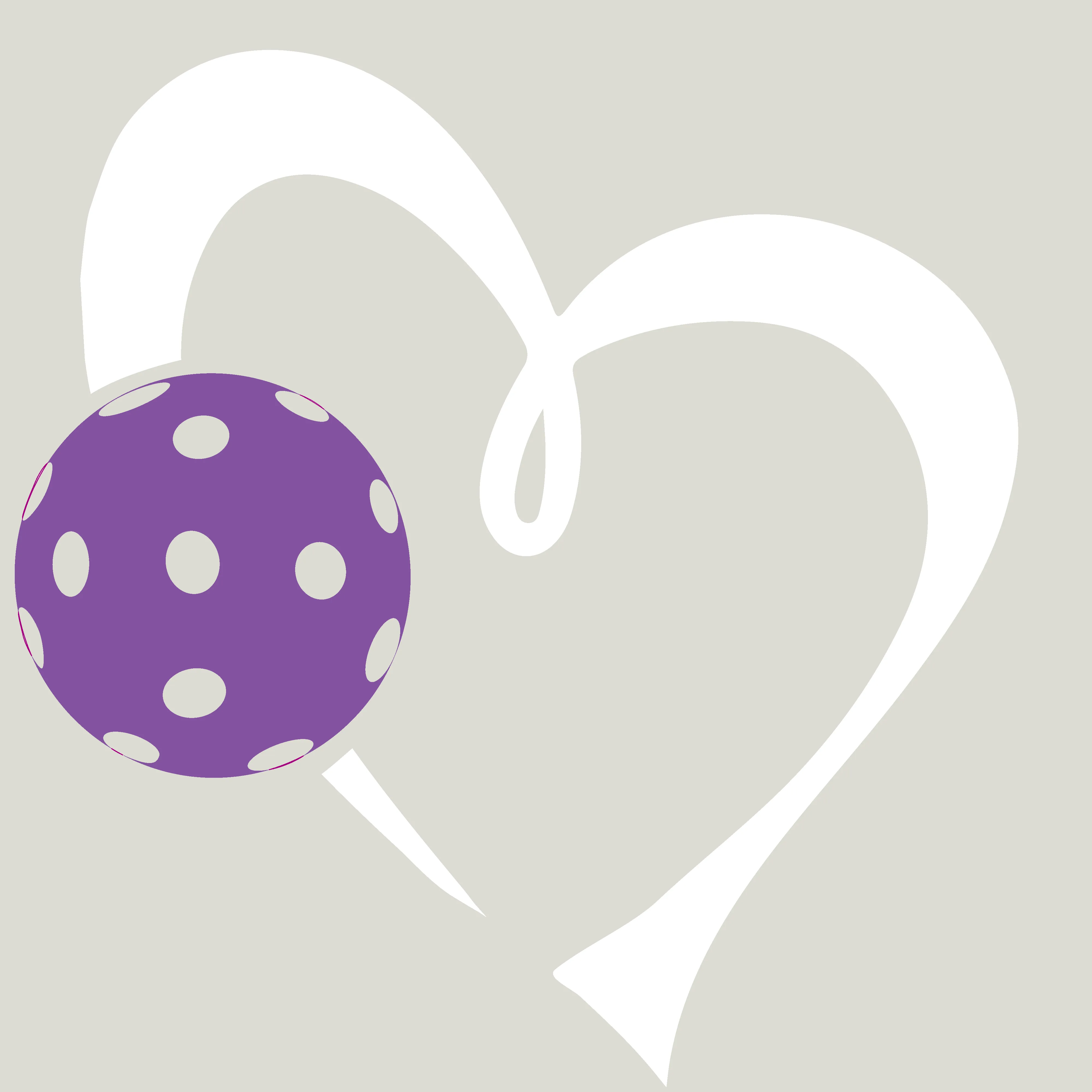 Love Pickleball Heart (Purple) | Women's Flirty Pickleball Skort