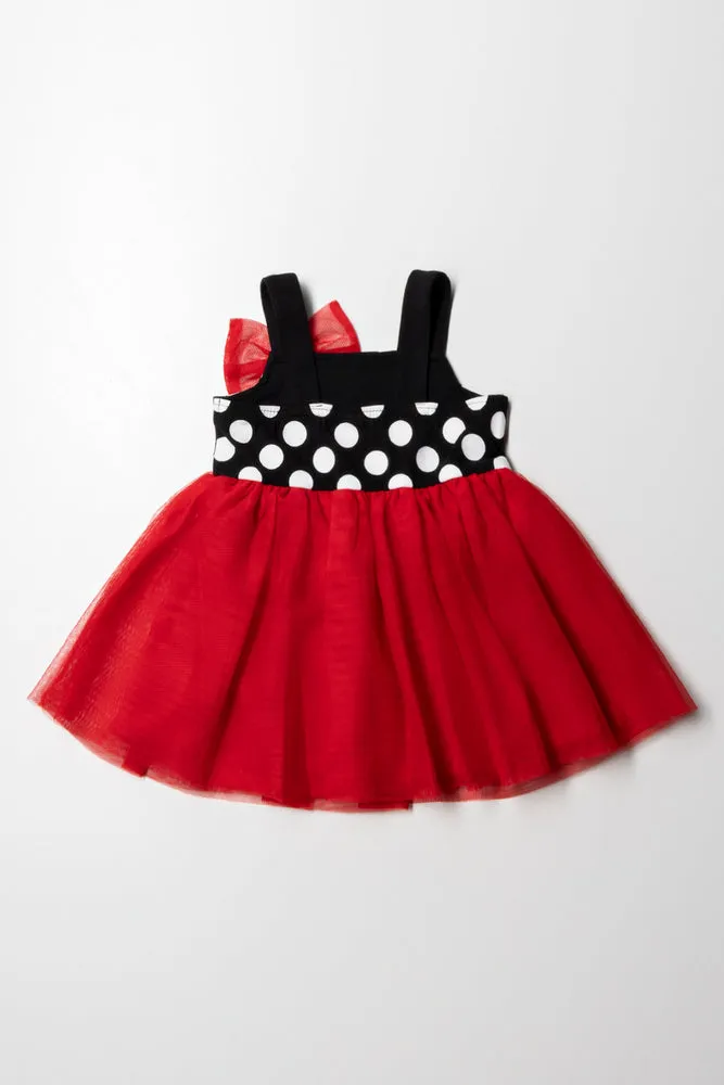 Minnie Mouse Dress With Bow Red And Black