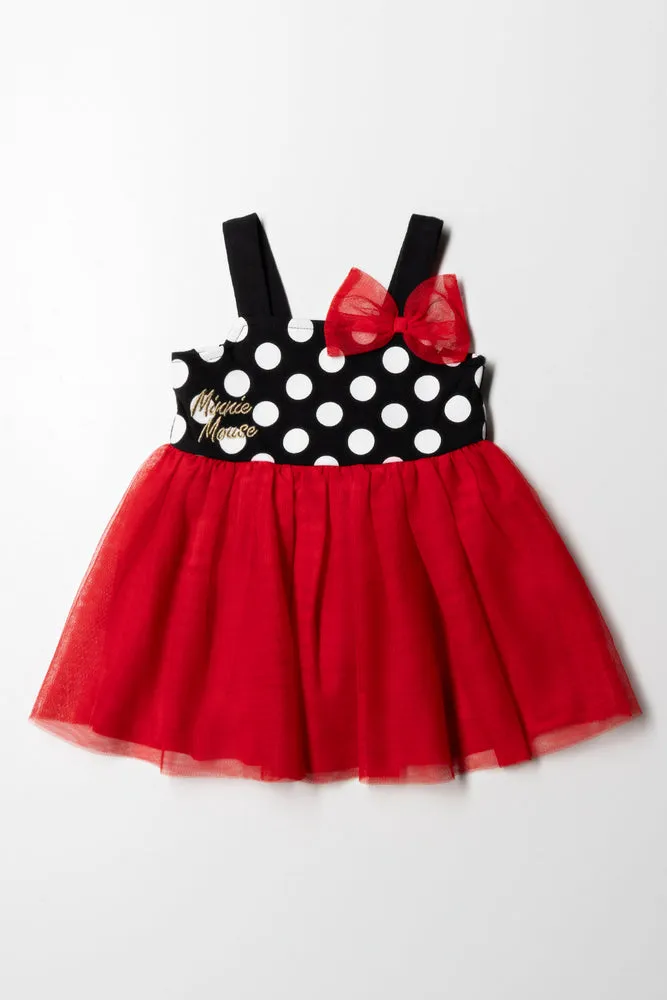 Minnie Mouse Dress With Bow Red And Black