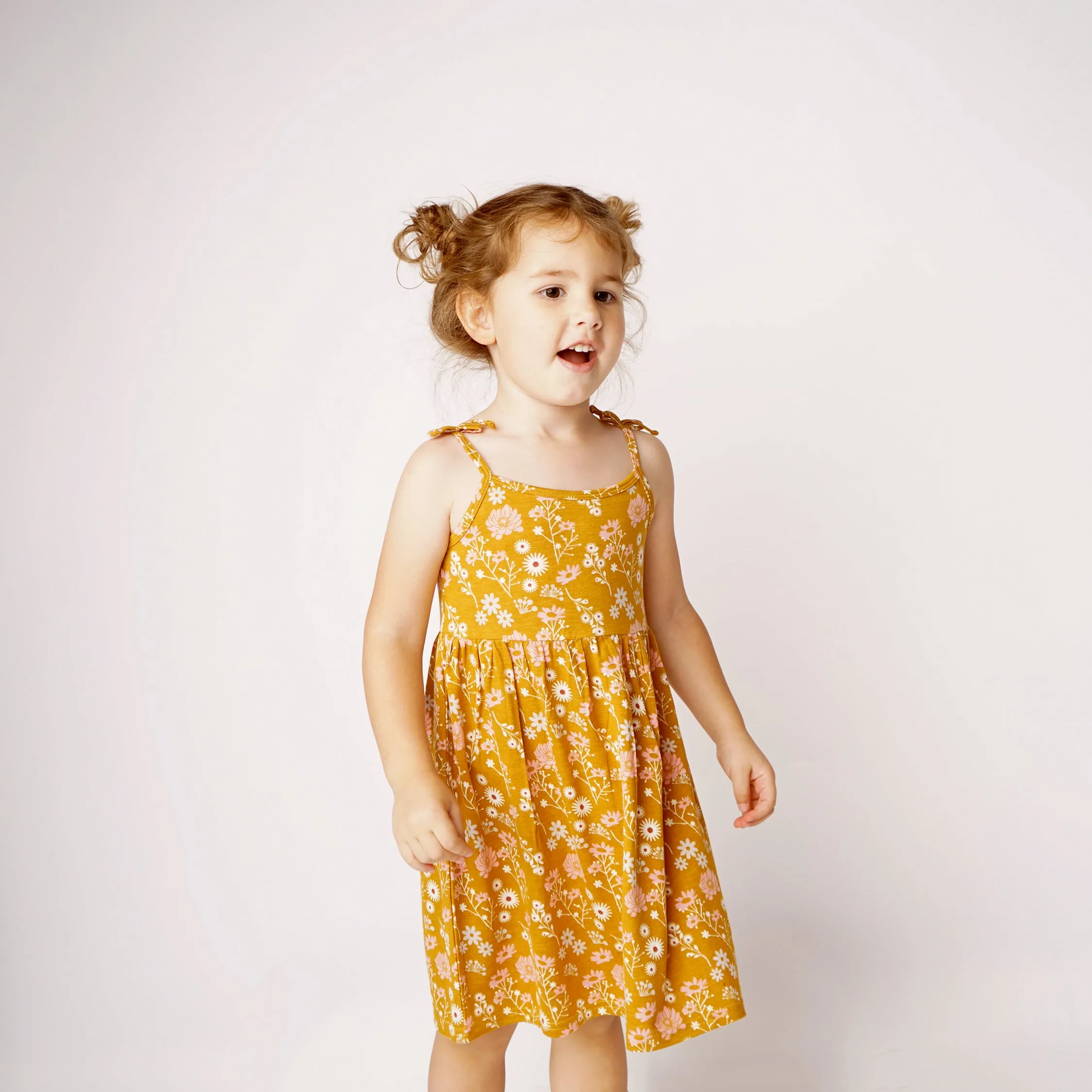 Mustard Floral Baby Bamboo Sundress