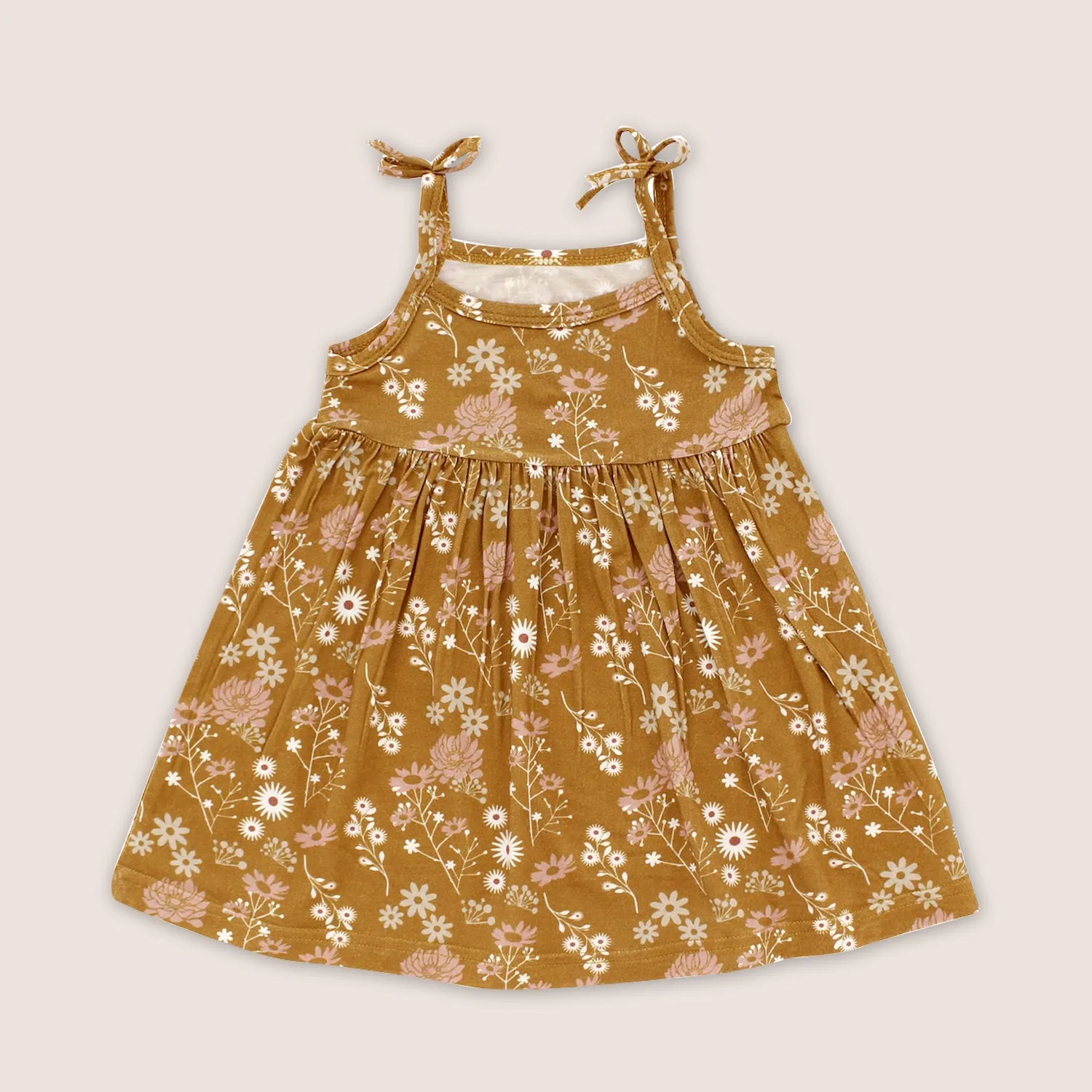 Mustard Floral Baby Bamboo Sundress