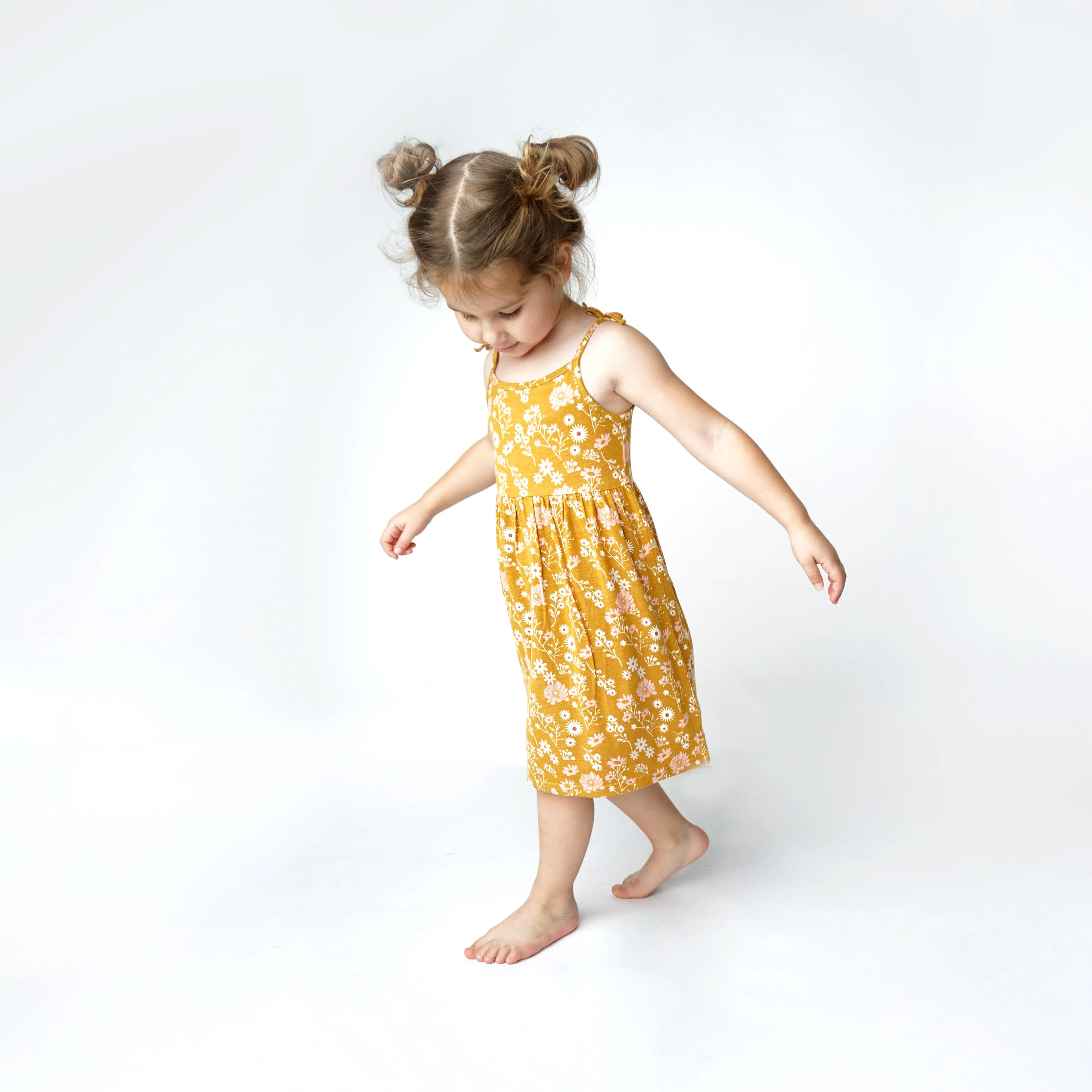 Mustard Floral Baby Bamboo Sundress
