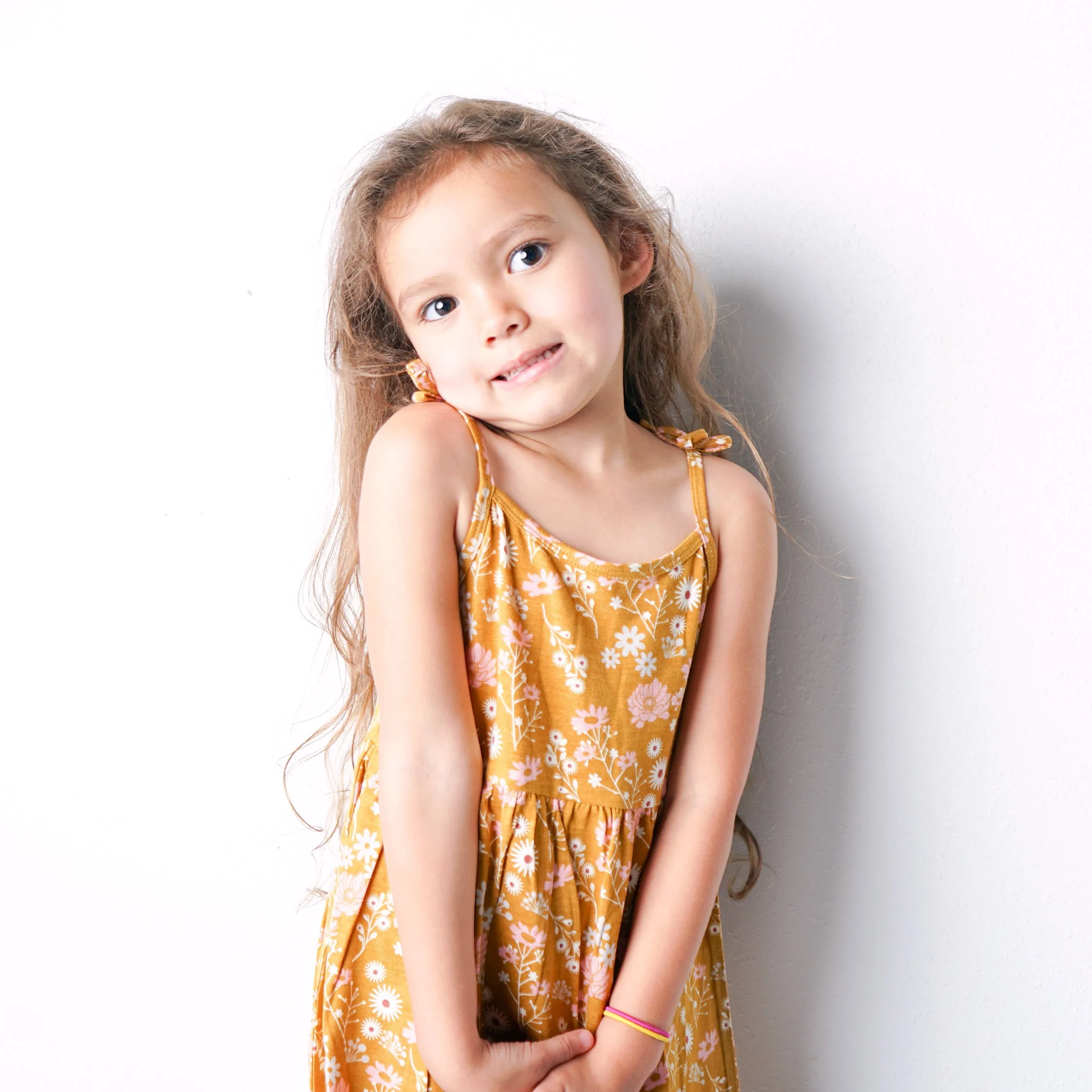 Mustard Floral Baby Bamboo Sundress