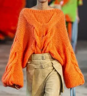 Oversized Cable and Open-Knit Mohair-Blend Sweater