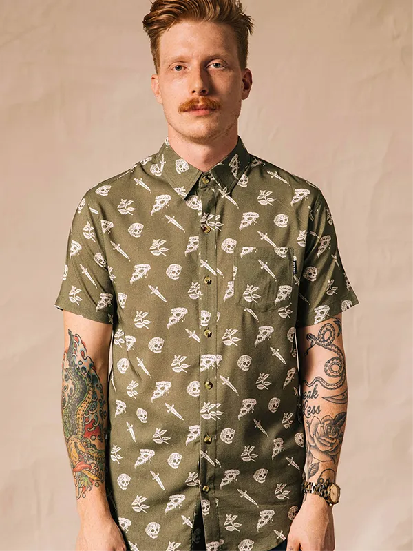 Pizza Slayer Button-Up