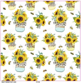 PV118 Sunflowers and bees vinyl sheet