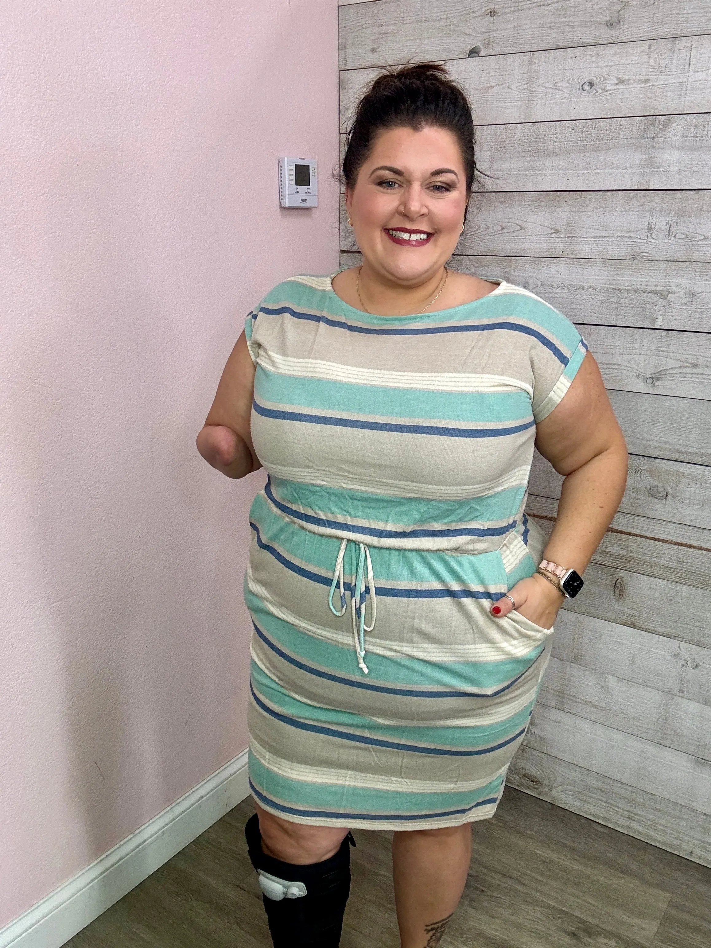 "Summer Dreaming" Comfortable Striped Dress **FINAL SALE**