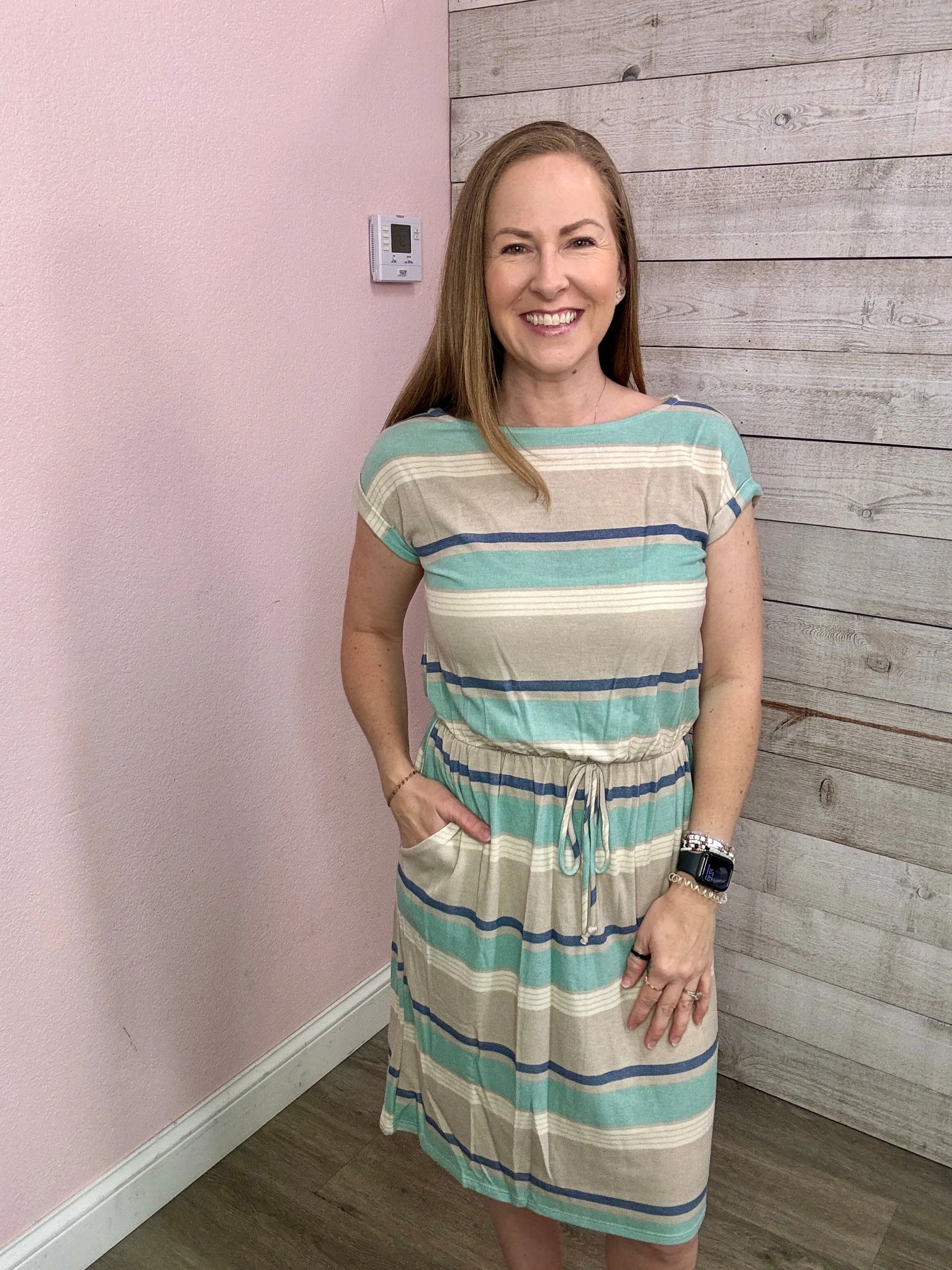 "Summer Dreaming" Comfortable Striped Dress **FINAL SALE**