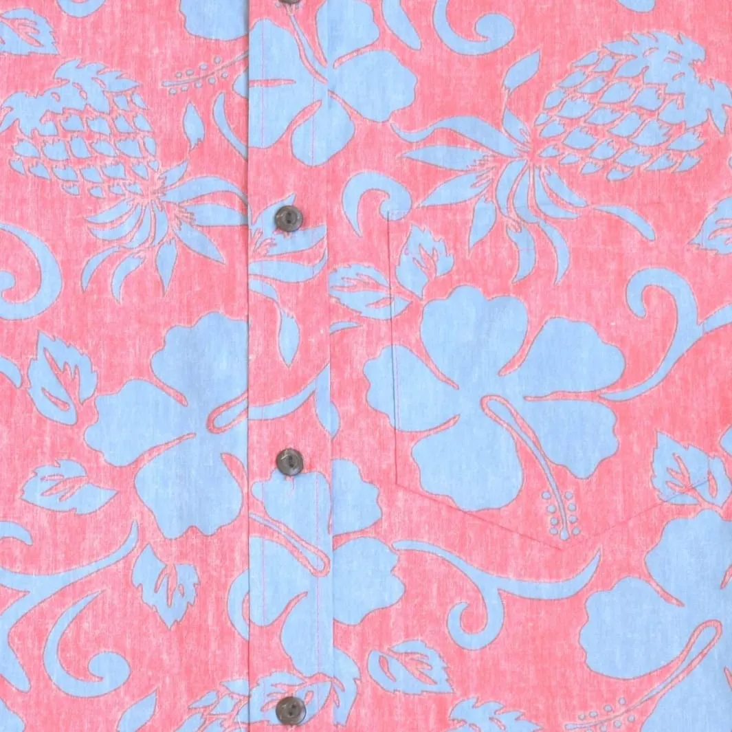 Royal Pineapple Red Hawaiian REVERSE Shirt