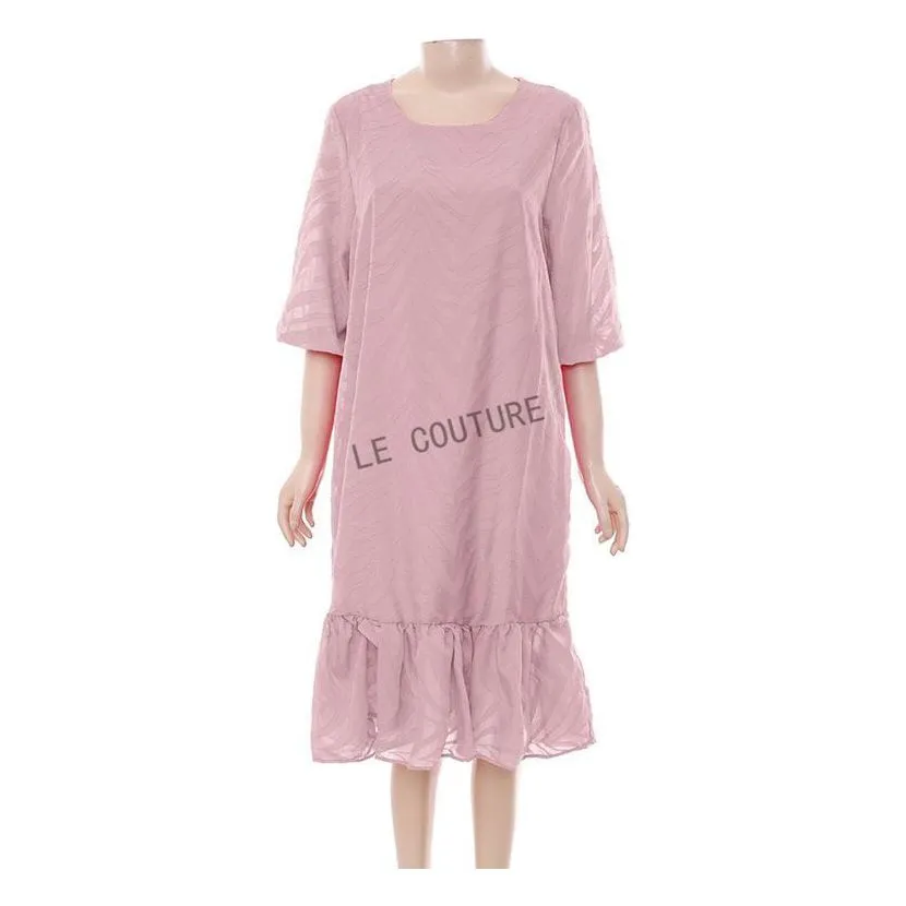 Ruffle Hem Loose Midi Dress.