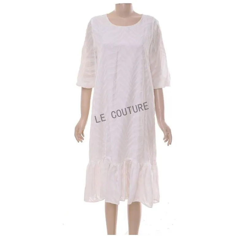 Ruffle Hem Loose Midi Dress.