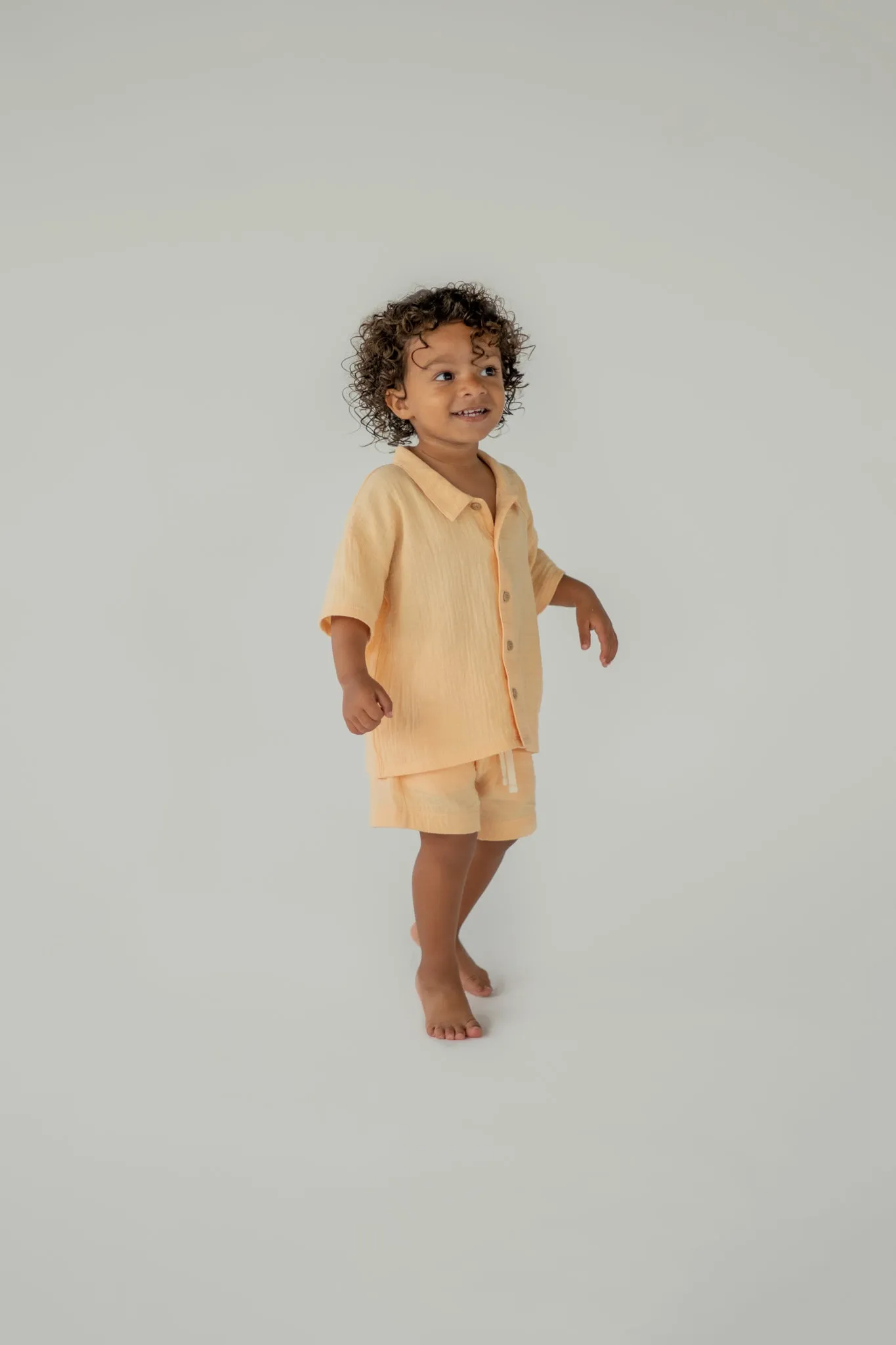 Salmon Muslin Button Up