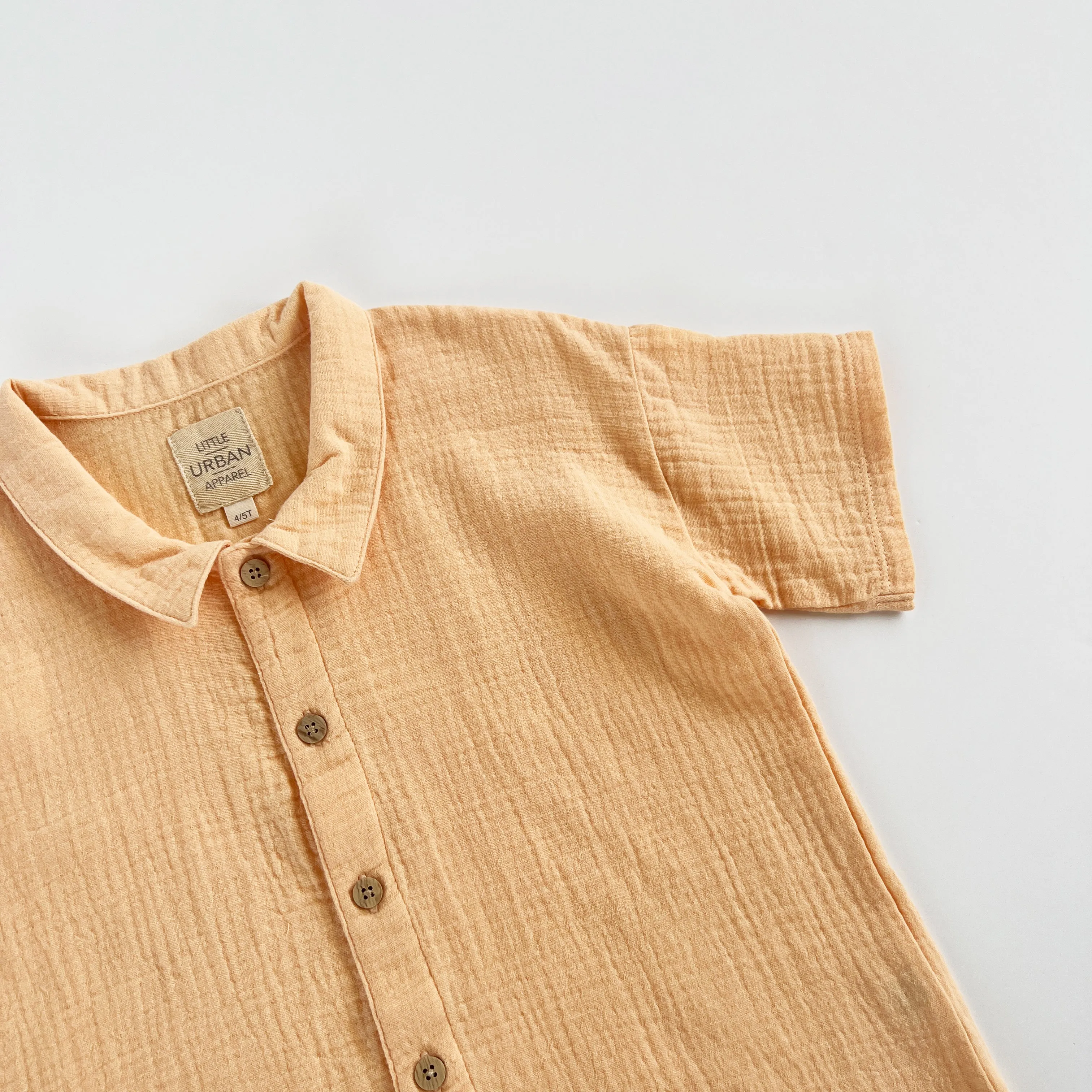 Salmon Muslin Button Up