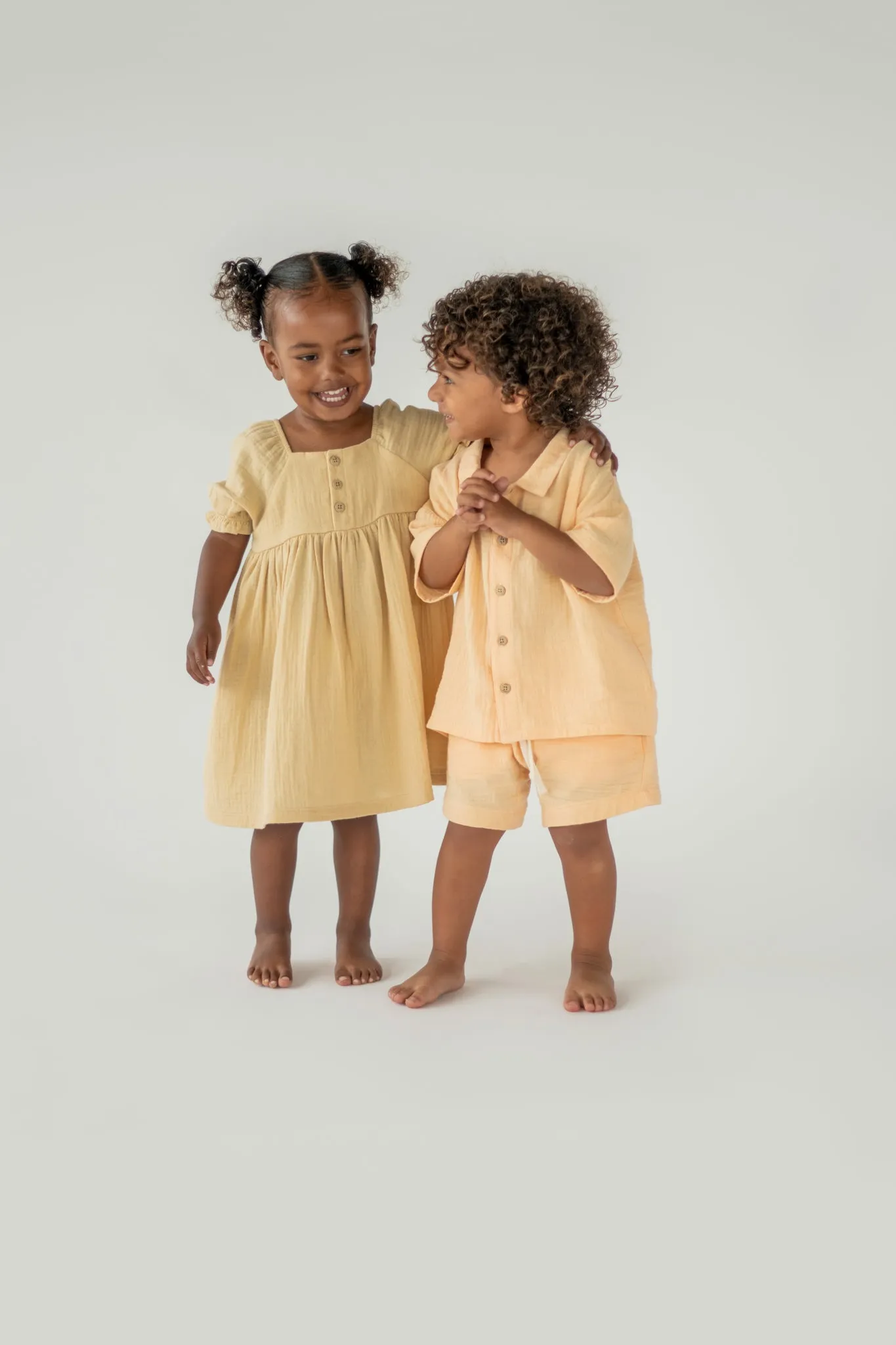 Salmon Muslin Button Up