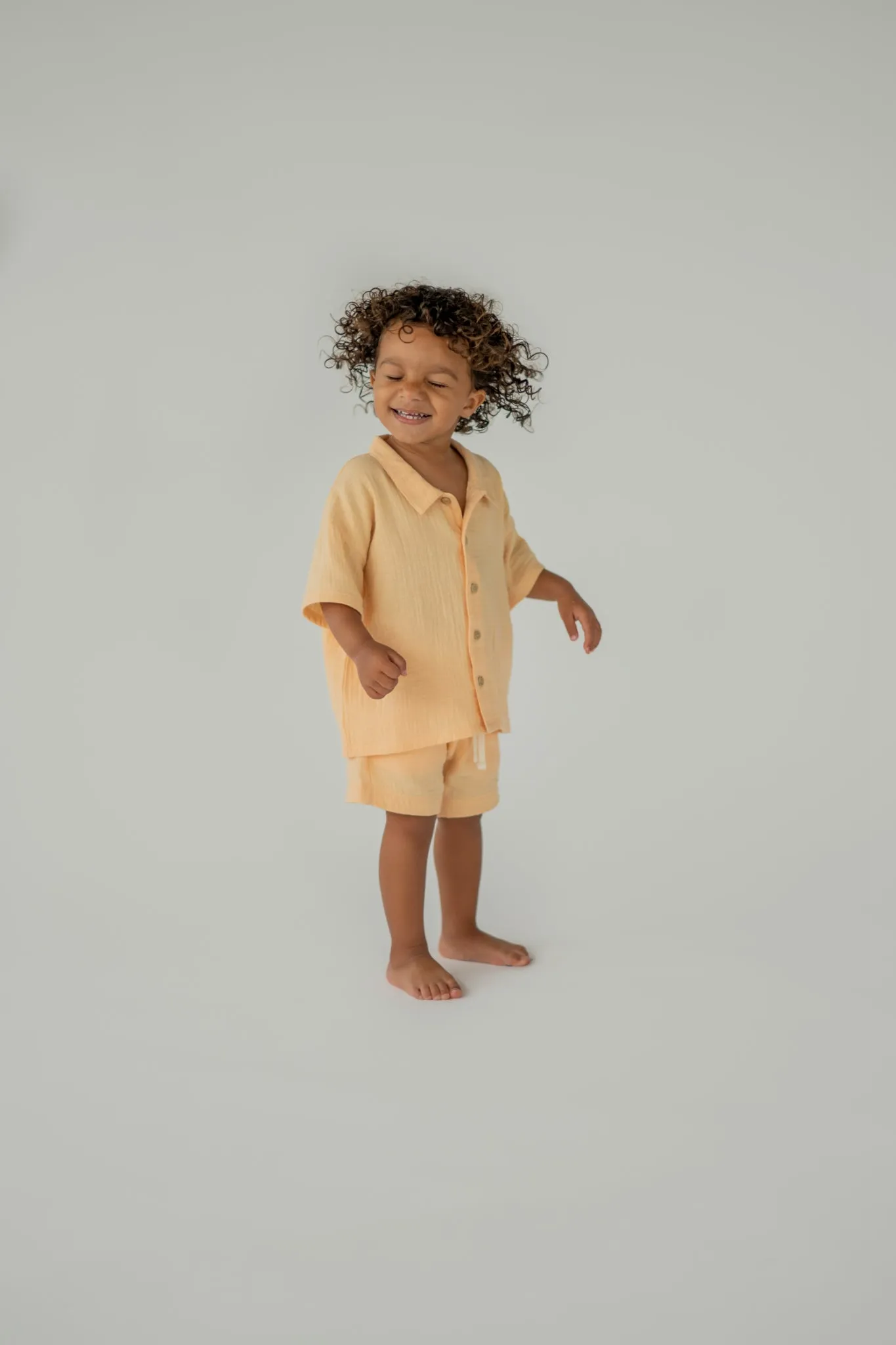 Salmon Muslin Button Up