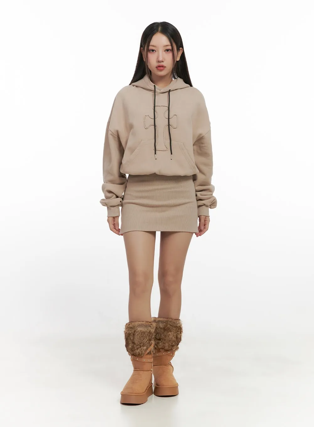 Soft Cotton Hooded Mini Dress CN419