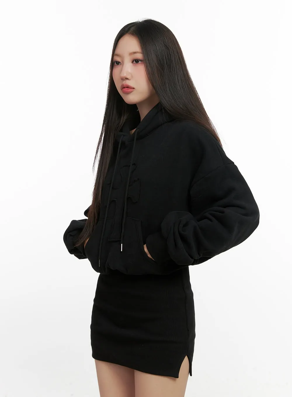 Soft Cotton Hooded Mini Dress CN419