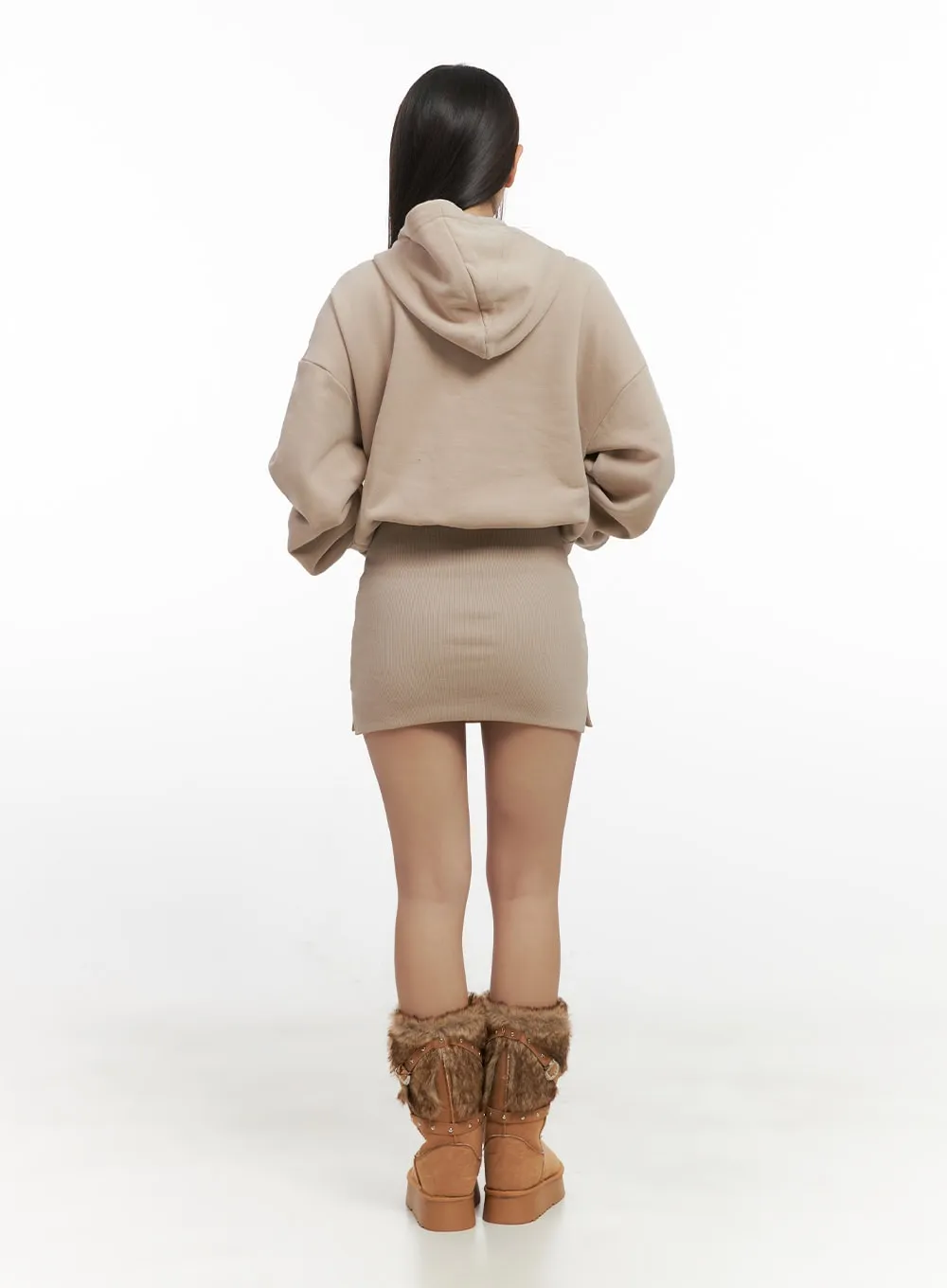 Soft Cotton Hooded Mini Dress CN419
