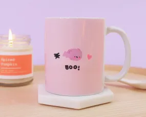 Spooky Hand Printed Ceramic Mug - BOO! Adorable Bat Design